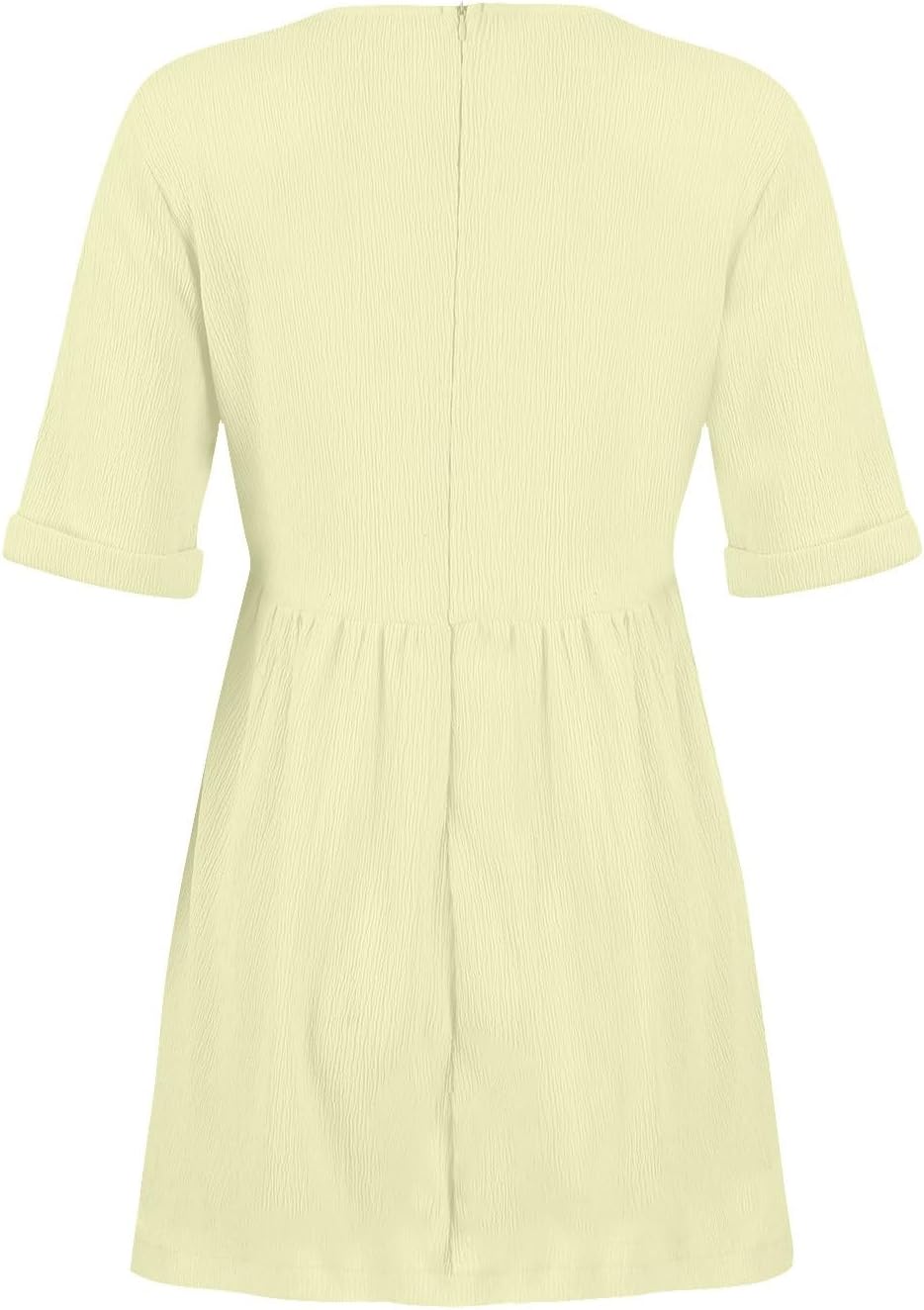 hlysgo Womens Summer Dresses 2024 Casual Loose Fit Short Sleeve V Neck Mini Dress Trendy Vacation Tshirt Dress with Pockets