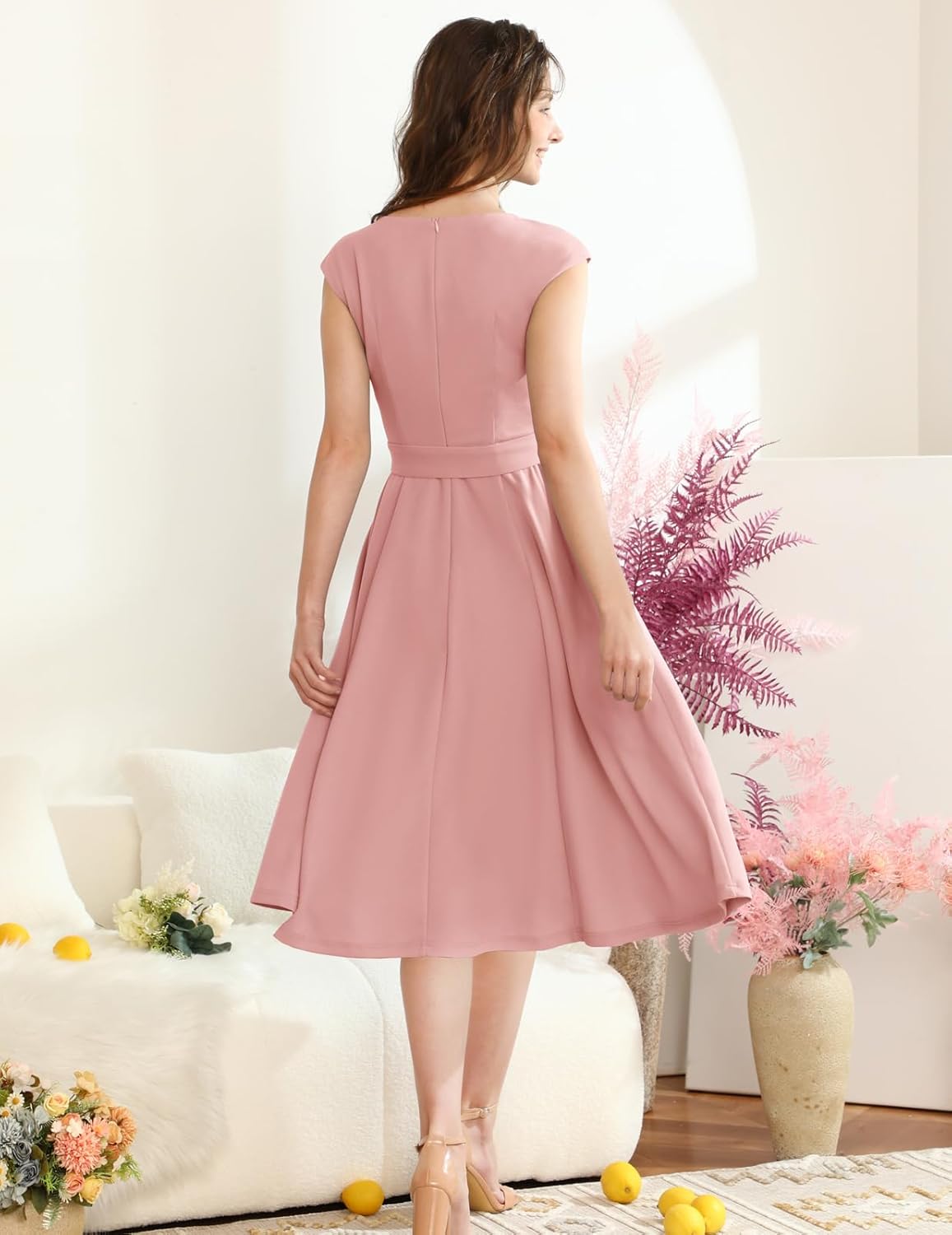 DRESSTELLS Women's Cocktail Dresses, Formal Wedding Guest Church Modest Graduation Party Prom Dress 2025
