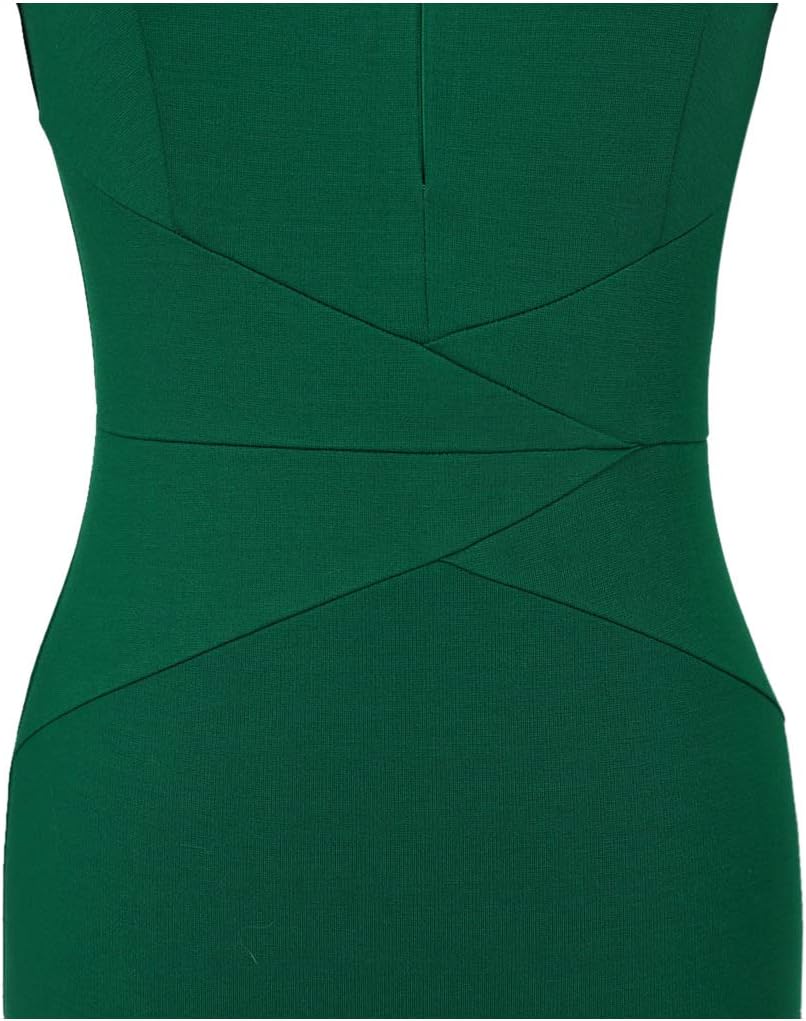 VFSHOW Womens Elegant Slim Front Zipper up Work Business Office Party Sheath Dress