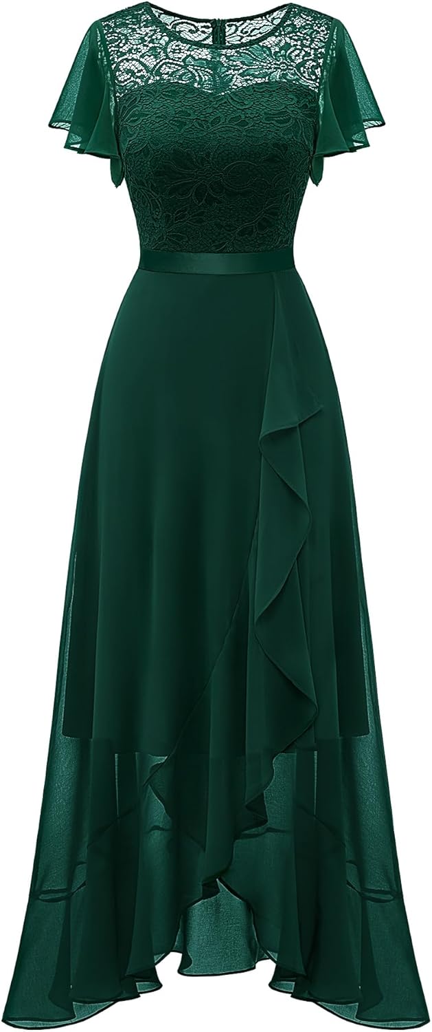 BeryLove Formal Dresses for Women 2025 Wedding Guest with Slit Cocktail Elegant Lace Long Prom Dress
