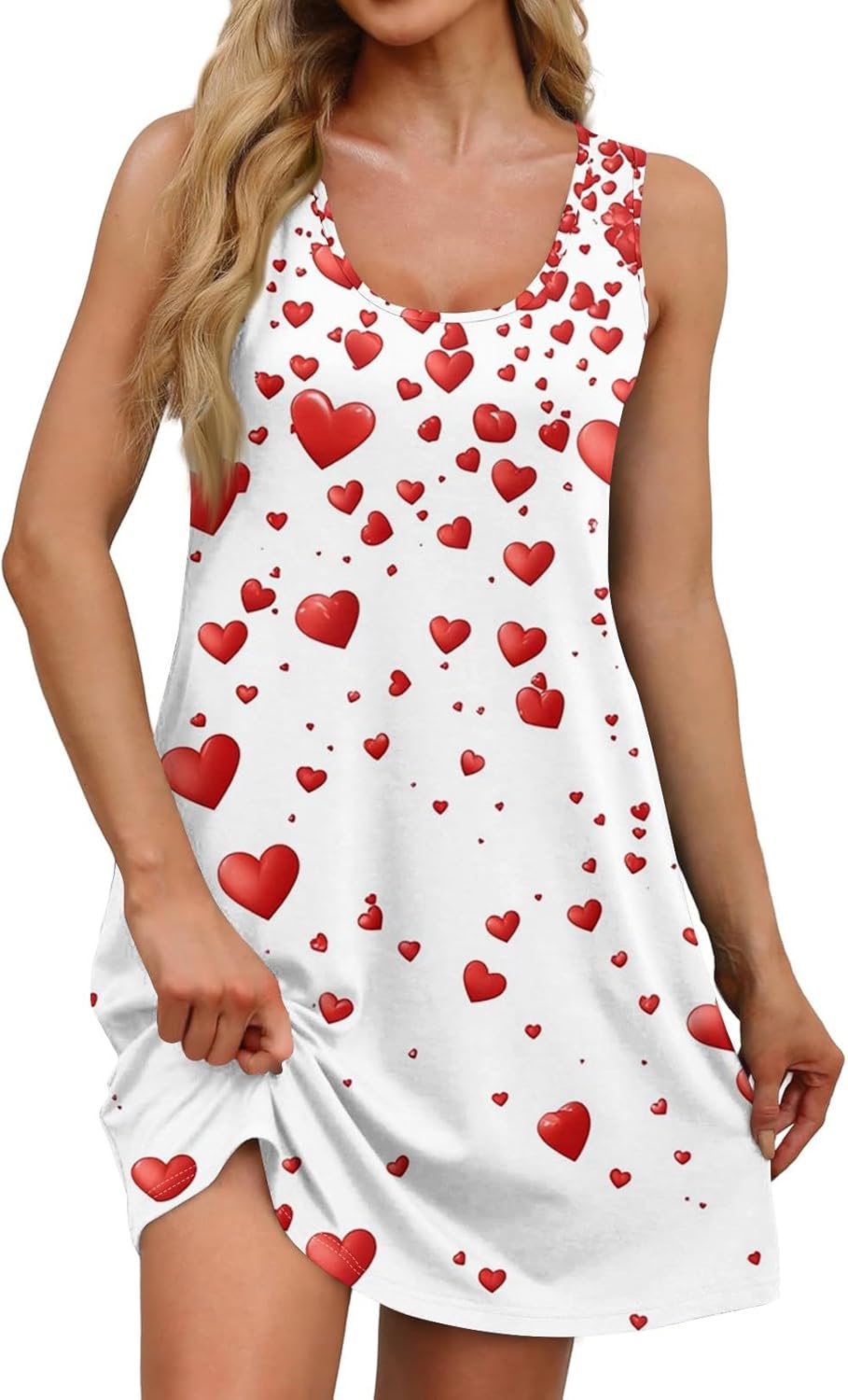 Women's Casual Sundress with Pockets Summer Boho Beach Dress,Holiday Hresses for Woment-Shirts Dress U Neck Loose Tank