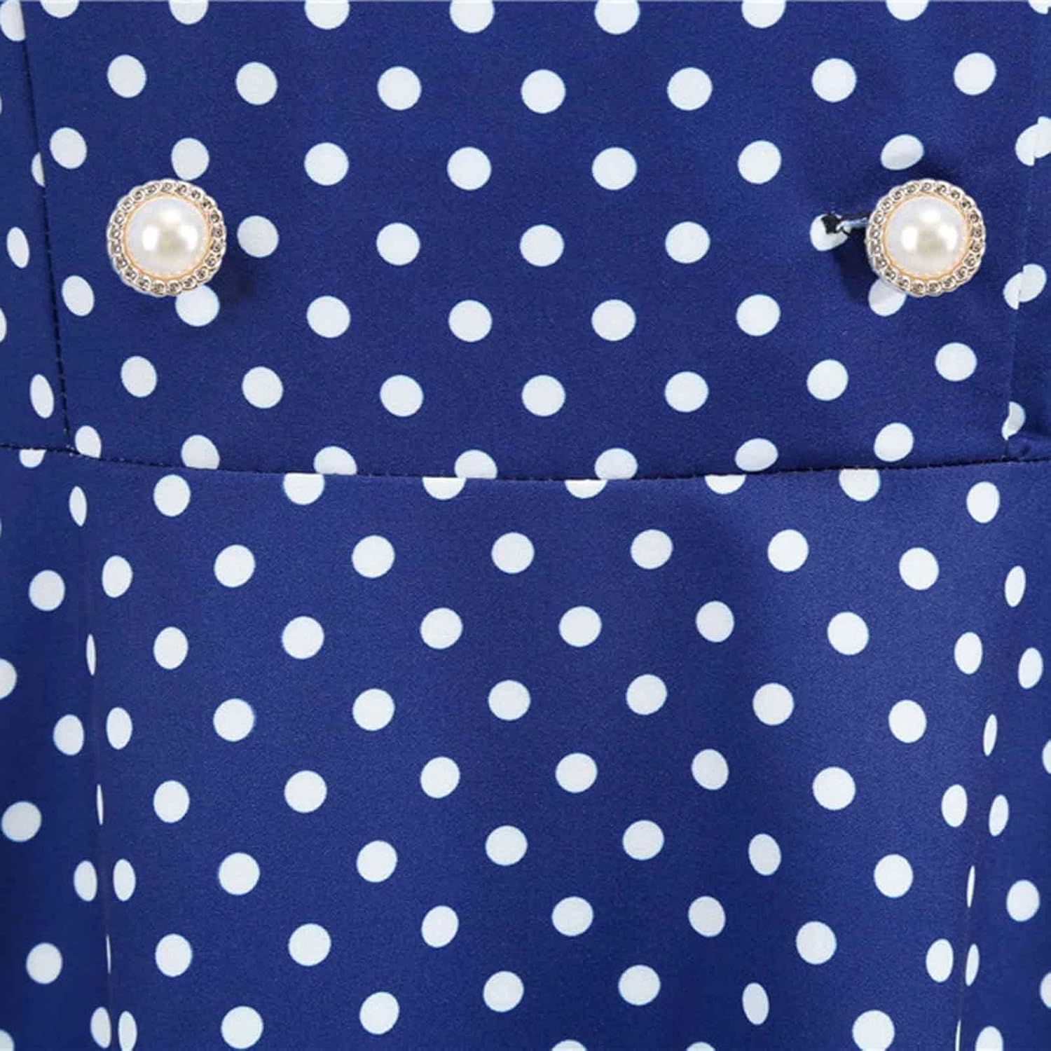 Women Double Breasted Notch Lapel 50s Vintage Short Sleeve Cocktail Swing Dress Polka Dot 1950s Rockabilly Prom Dress