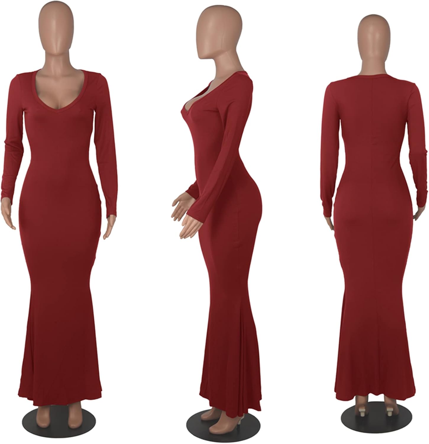 Hafailia Women's Casual Soft Lounge Long Slip Dress Sexy Sleeveless Bodycon Maxi Dresses Evening Formal Cocktail