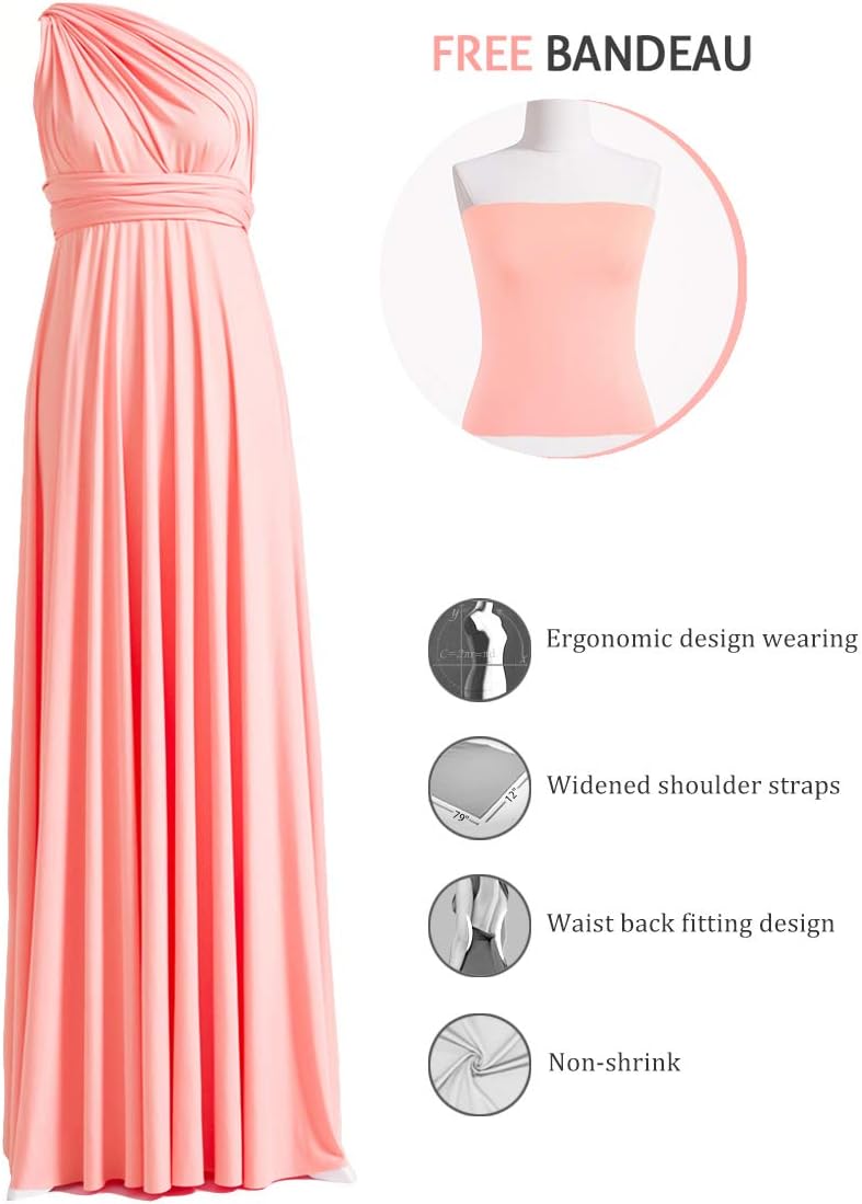 72styles Infinity Dress with Bandeau, Convertible Bridesmaid Dress, Long, Plus Size, Multi-Way Dress, Twist Wrap Dress
