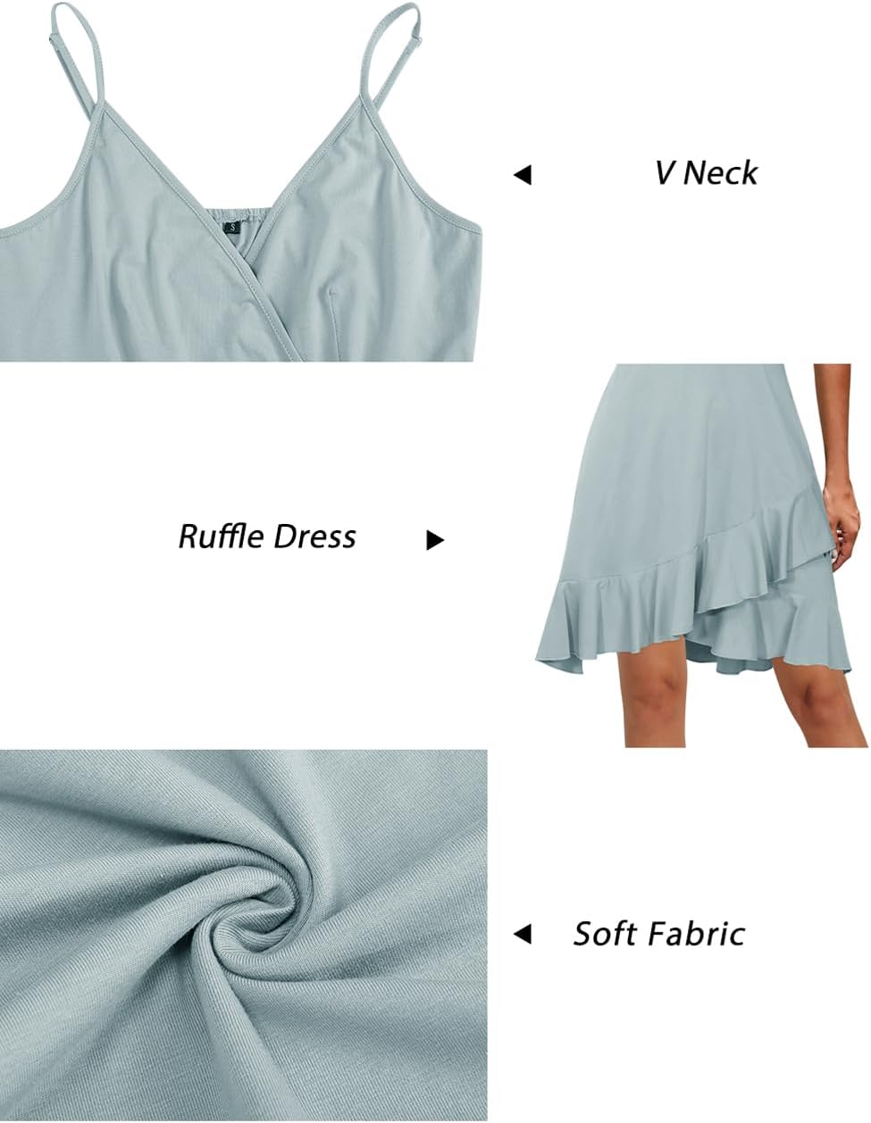 ULTRANICE Womens Summer Dresses Floral V Neck Ruffled Hem Spaghetti Spring Casual Beach Outfits Flowy Wrap Sun Dress