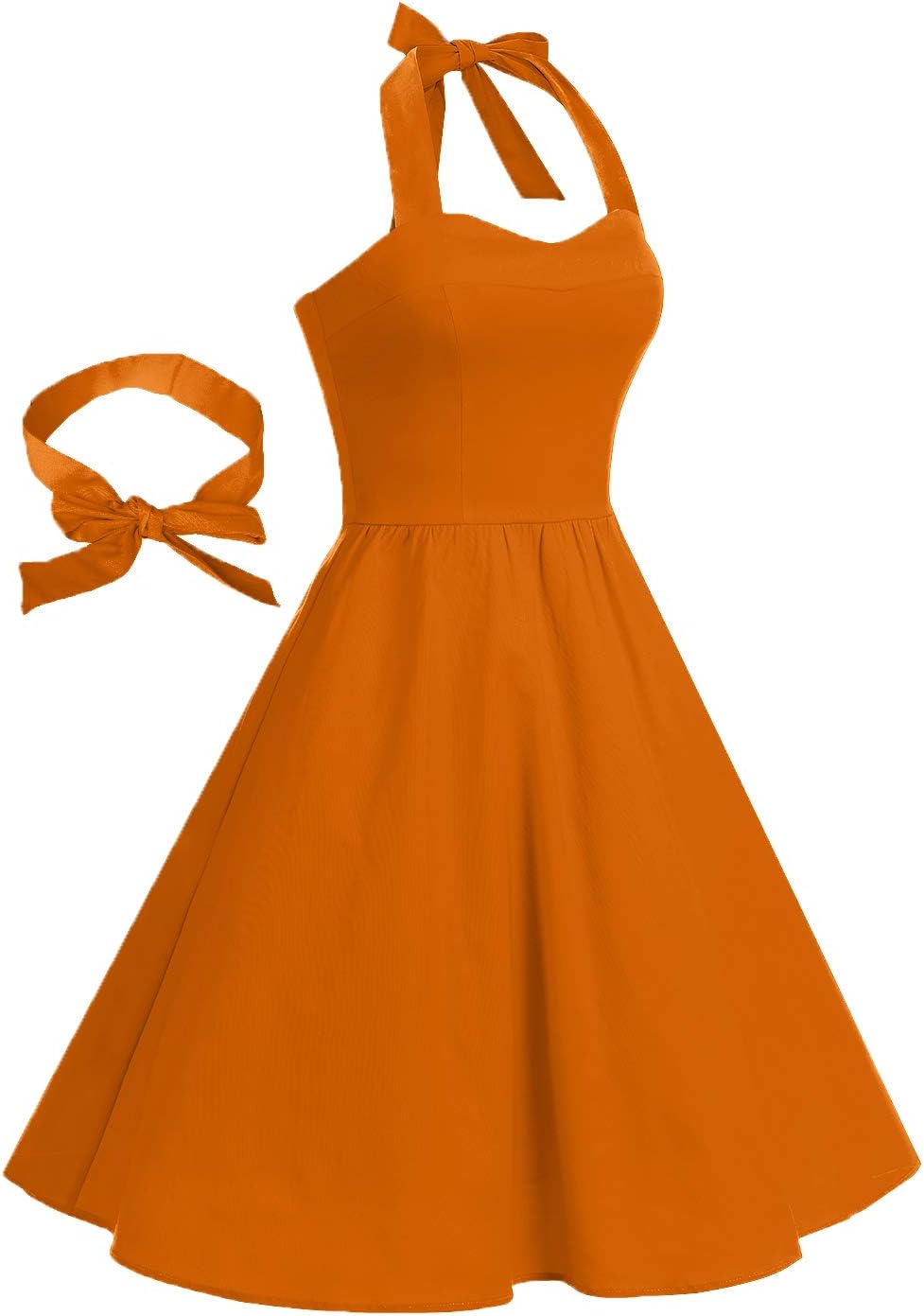Topdress Women'sVintage Polka Audrey Dress 1950s Halter Retro Cocktail Dress