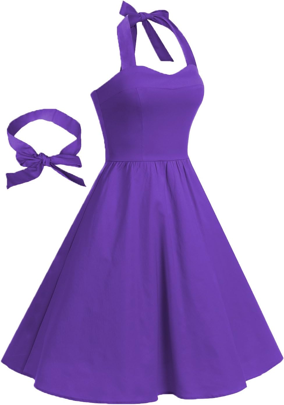 Topdress Women'sVintage Polka Audrey Dress 1950s Halter Retro Cocktail Dress
