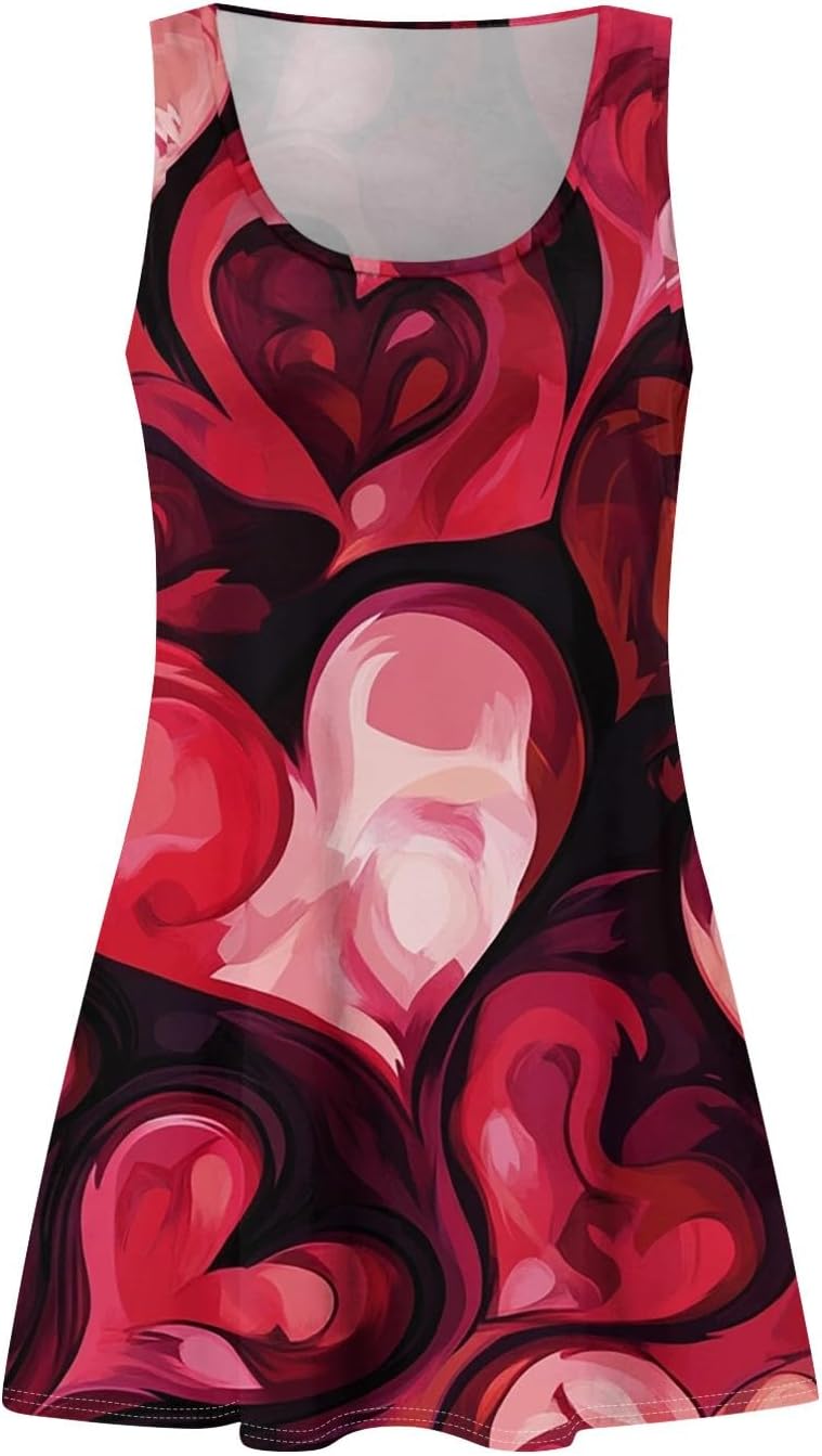 Women's Casual Sundress with Pockets Summer Boho Beach Dress,Holiday Hresses for Woment-Shirts Dress U Neck Loose Tank