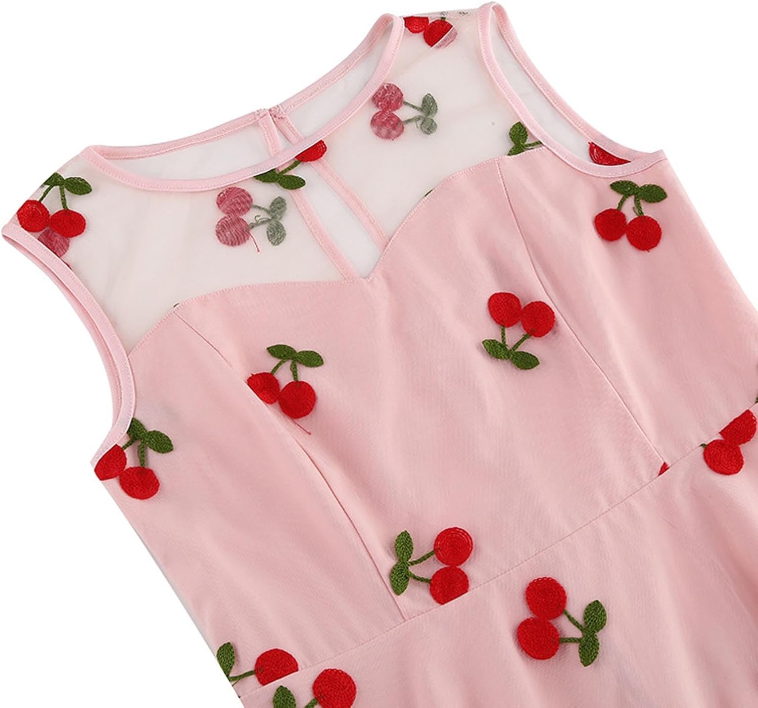 HGps8w Vintage Cocktail Dress for Women, Elegant Butterfly Embroidered Lace V Neck Sleeveless A-Line Party Swing Dresses