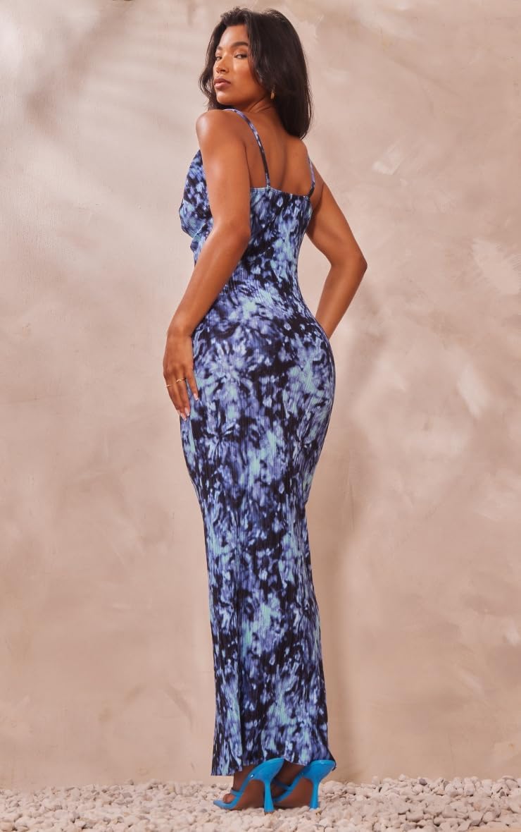 Cowl Neck Dress Sexy Strap Shoulder Pleated Maxi Dresses Summer Wedding Guest Dresses for Women