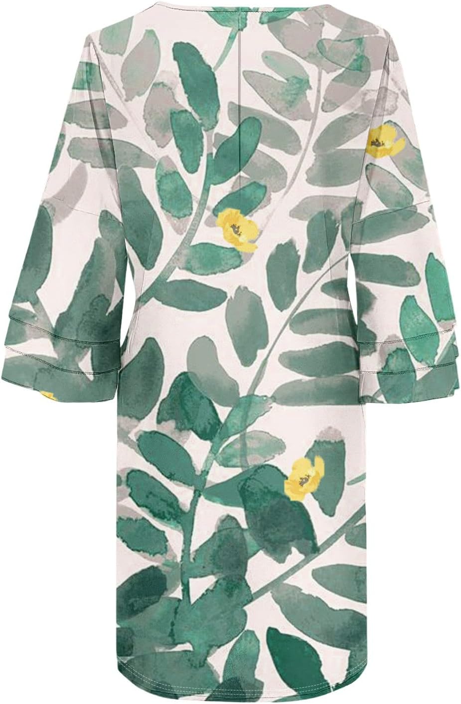 Beach Dresses for Women,2025 Summer Trendy Floral Print Boho Dress,Casual Loose V Neck Bell 3/4 Sleeve Mini Dress