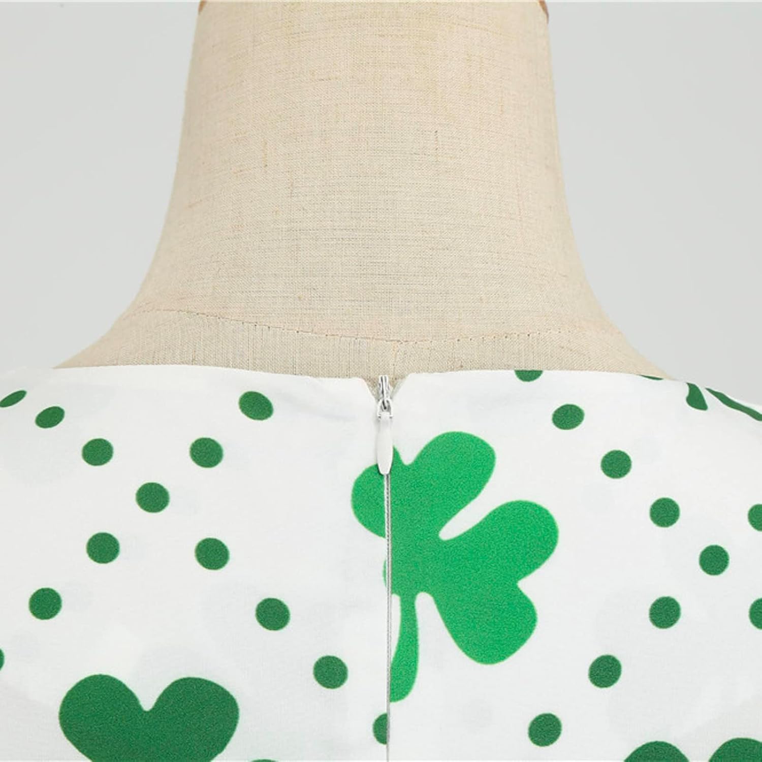 aihihe St Patricks Day Dress for Women A Line Pleated Hepburn Dress Lukcy Shamrock Print Irish Dress 2024 Vintage Dress