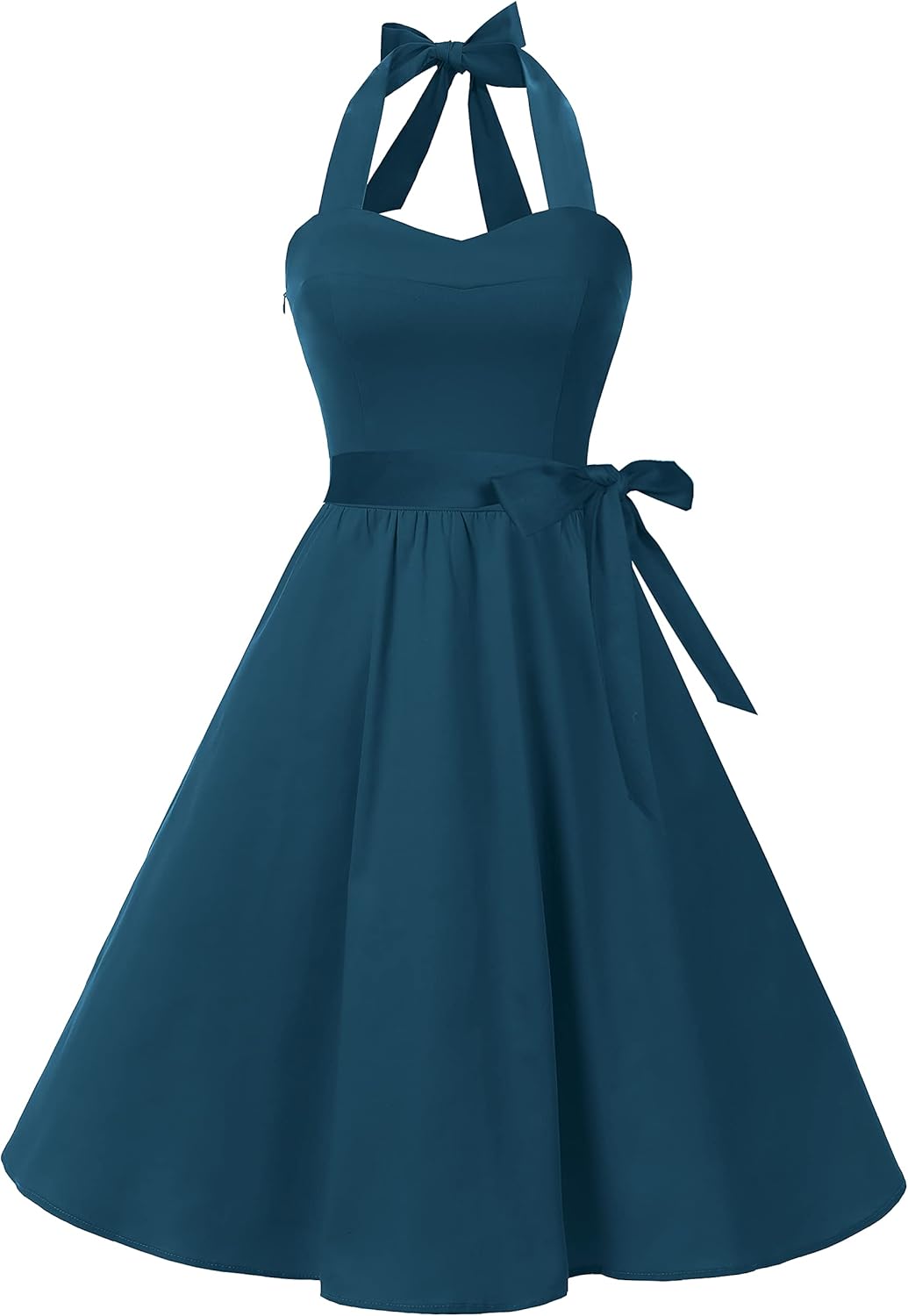 Topdress Women'sVintage Polka Audrey Dress 1950s Halter Retro Cocktail Dress