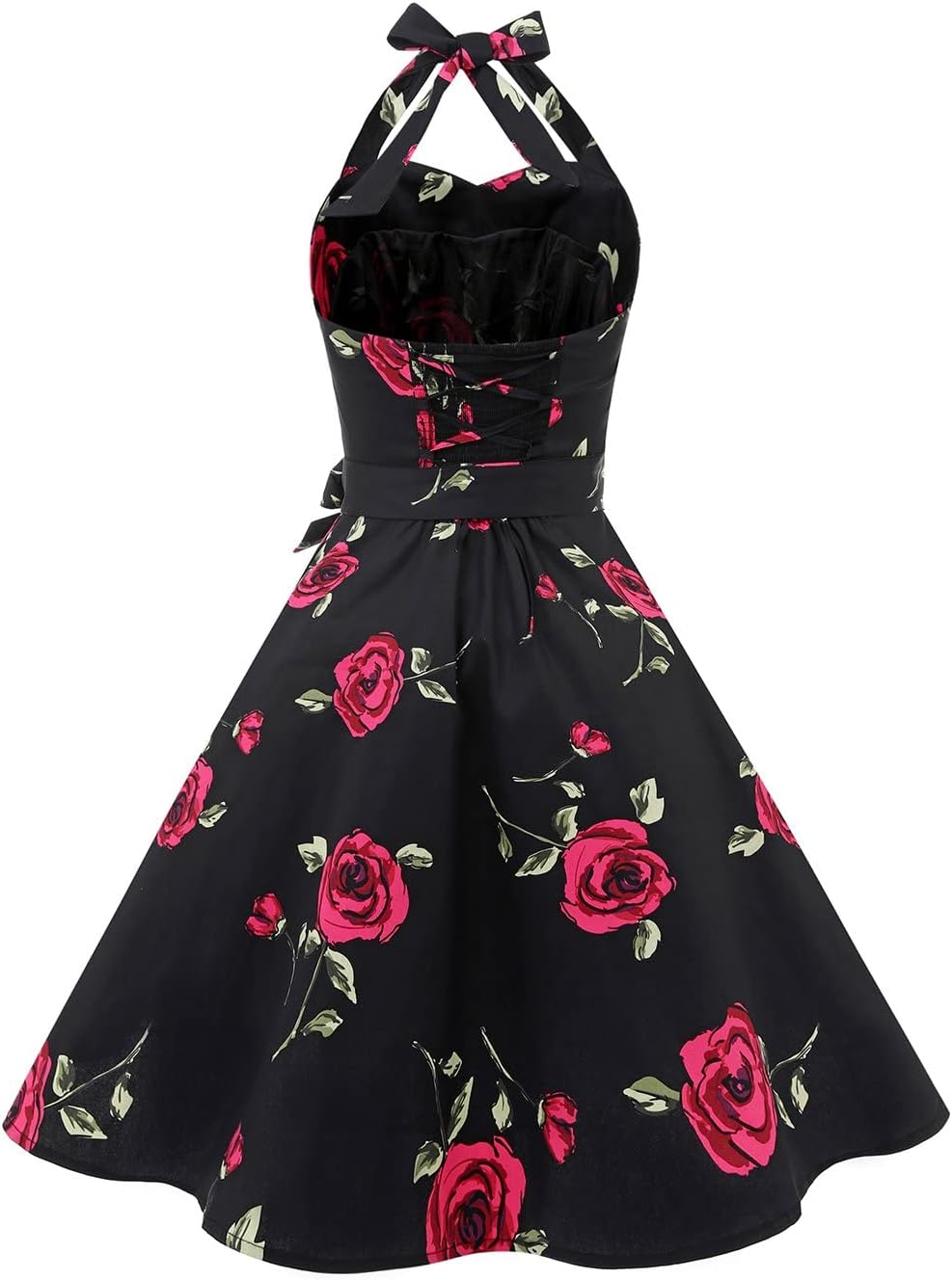 Topdress Women'sVintage Polka Audrey Dress 1950s Halter Retro Cocktail Dress