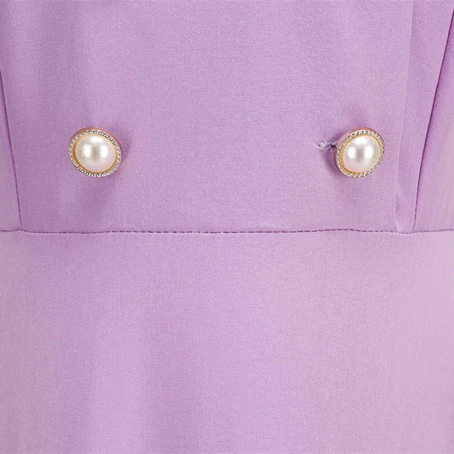 Women Double Breasted Notch Lapel 50s Vintage Short Sleeve Cocktail Swing Dress Polka Dot 1950s Rockabilly Prom Dress
