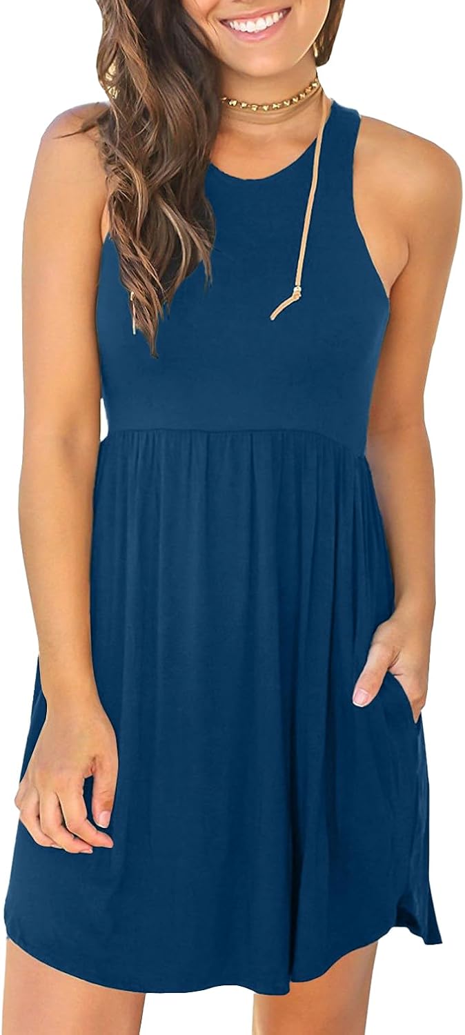 HiMONE Vacation Dresses for Women 2025 Summer Dress Women's Casual Sundresses Casual Beach Petite Sun Dress XS-2XL