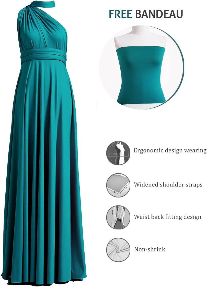 72styles Infinity Dress with Bandeau, Convertible Bridesmaid Dress, Long, Plus Size, Multi-Way Dress, Twist Wrap Dress