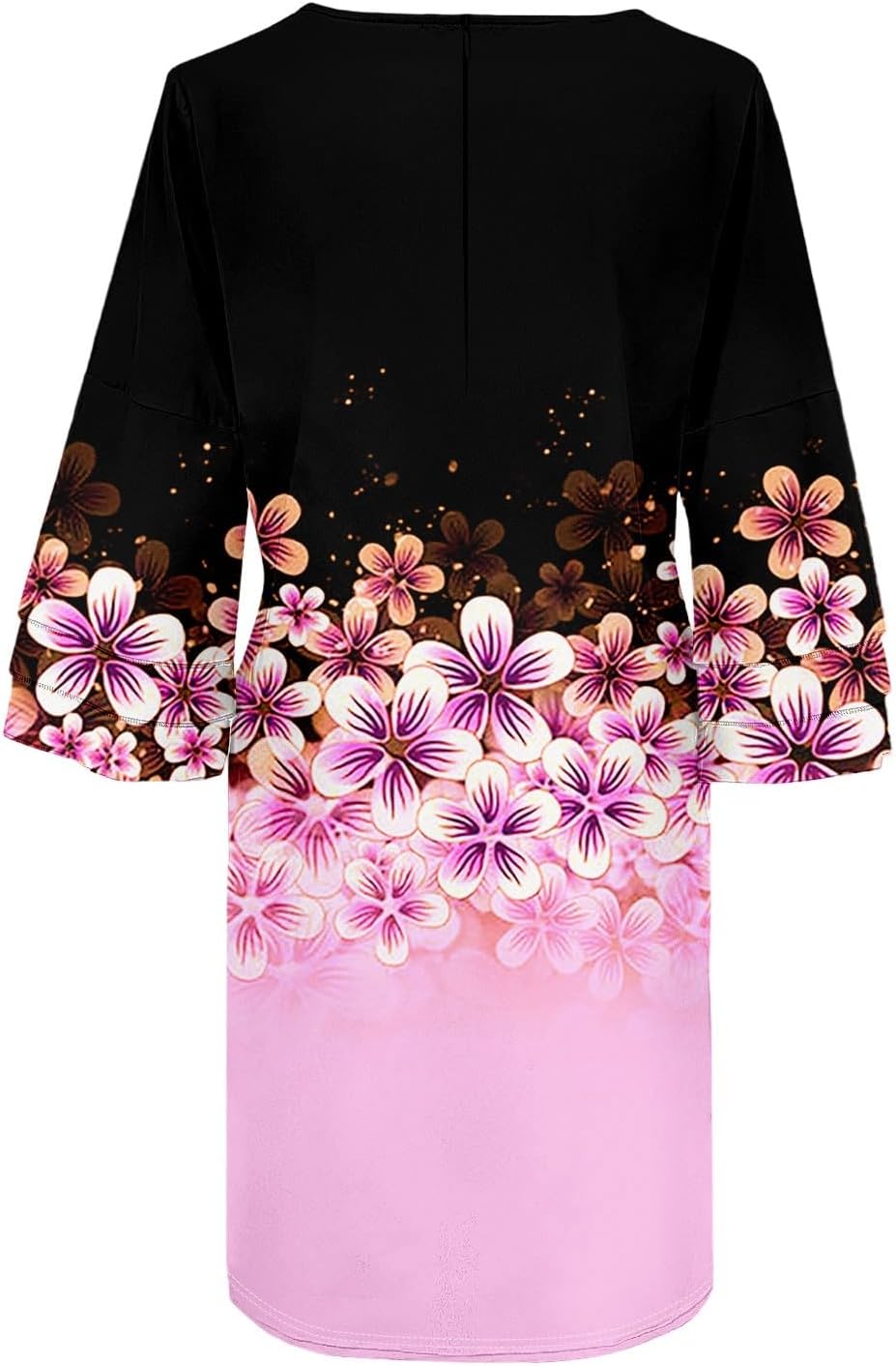 Beach Dresses for Women,2025 Summer Trendy Floral Print Boho Dress,Casual Loose V Neck Bell 3/4 Sleeve Mini Dress