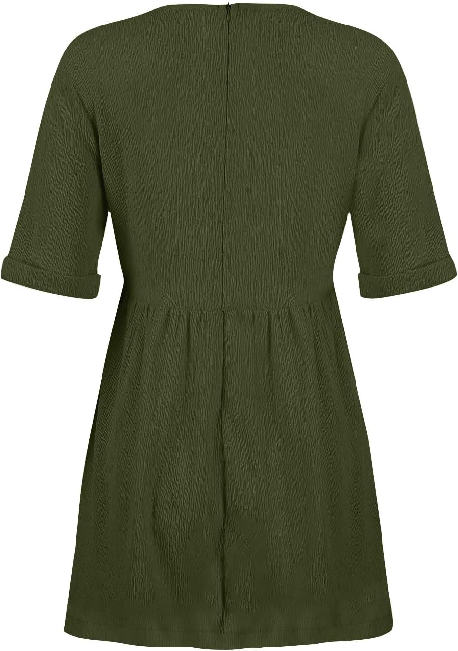 hlysgo Womens Summer Dresses 2024 Casual Loose Fit Short Sleeve V Neck Mini Dress Trendy Vacation Tshirt Dress with Pockets