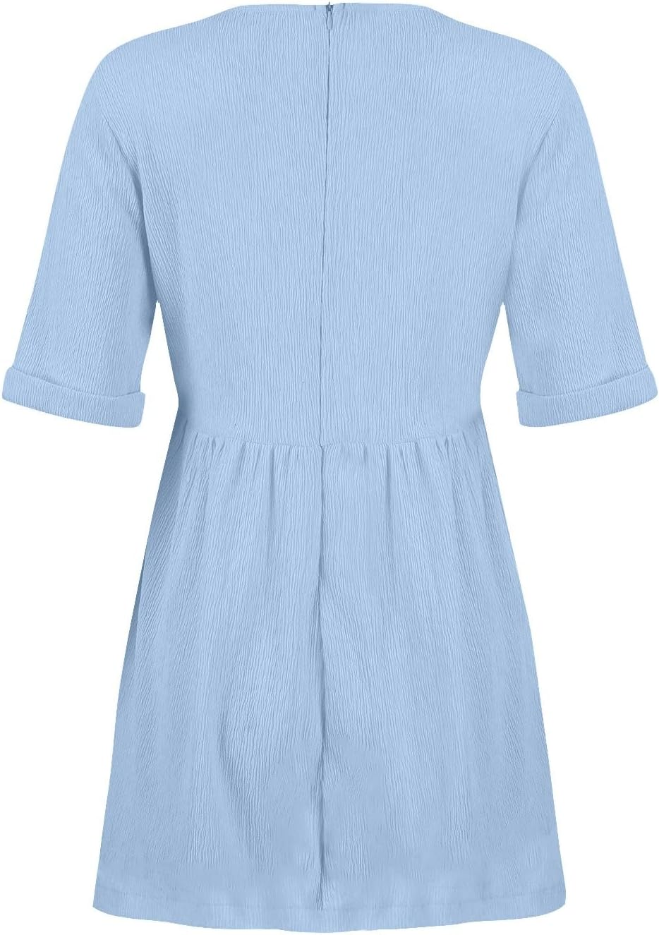 hlysgo Womens Summer Dresses 2024 Casual Loose Fit Short Sleeve V Neck Mini Dress Trendy Vacation Tshirt Dress with Pockets