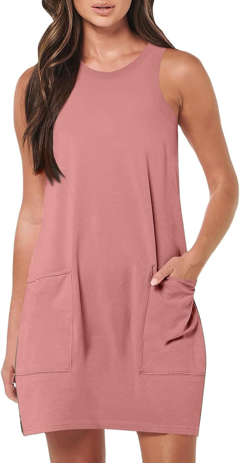 Rompers Dress for Women 2025 Summer Mini Dresses Casual Short Sundress Tennis Athletic Workout Dress with Pockets