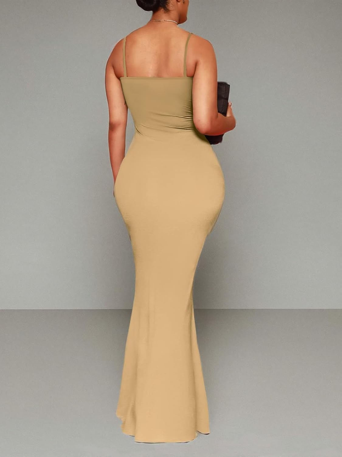 Hafailia Women's Casual Soft Lounge Long Slip Dress Sexy Sleeveless Bodycon Maxi Dresses Evening Formal Cocktail