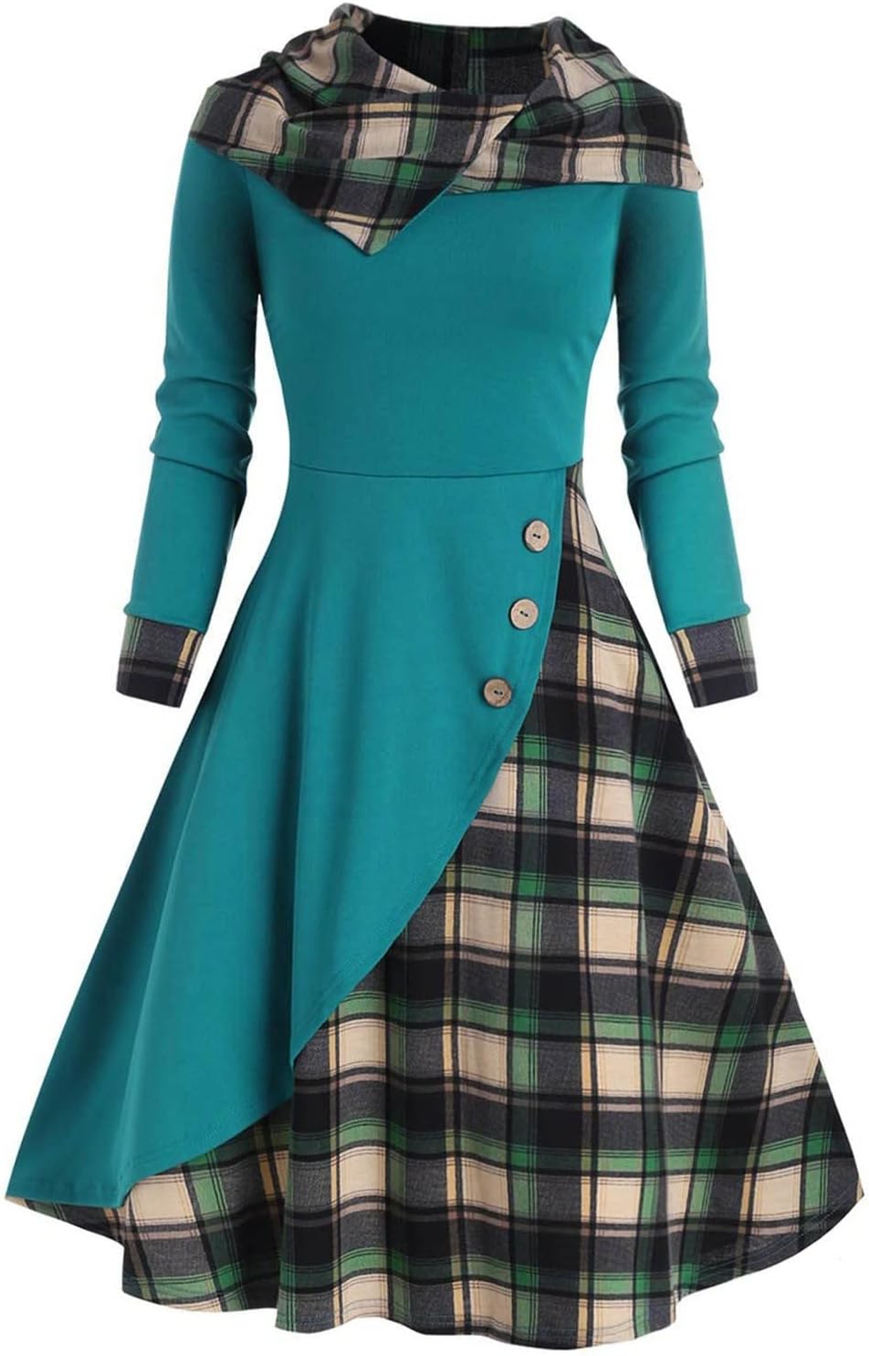 Lost Ink Dresses Women Fashion Solid O-Neck Half Sleeve Dress Stripe Splice Zipper Mini Dress