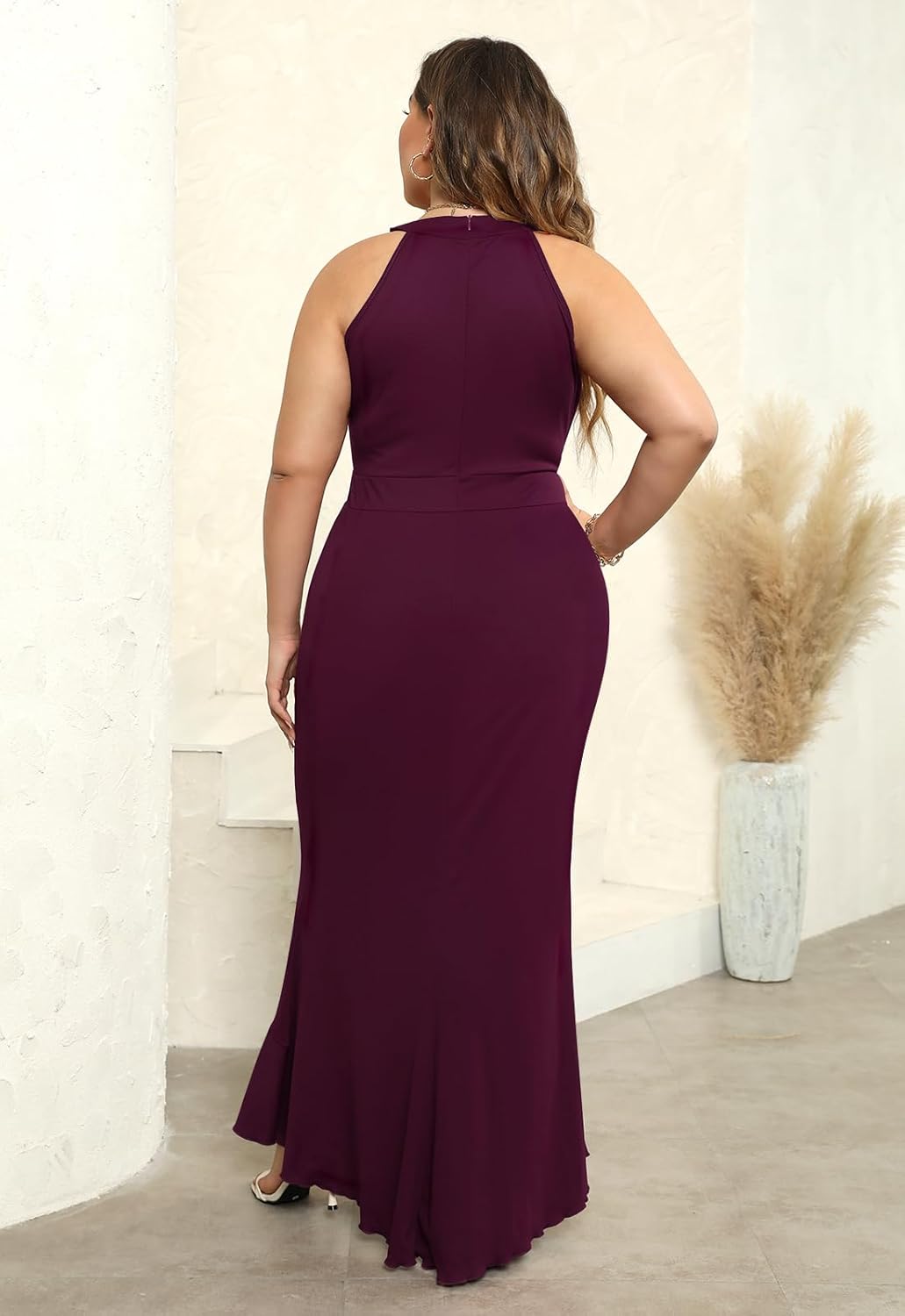 Keluummi Plus Size Long Wedding Guest Dresses for Curvy Women, Formal Evening Gown, Cocktail Dress, Mermaid