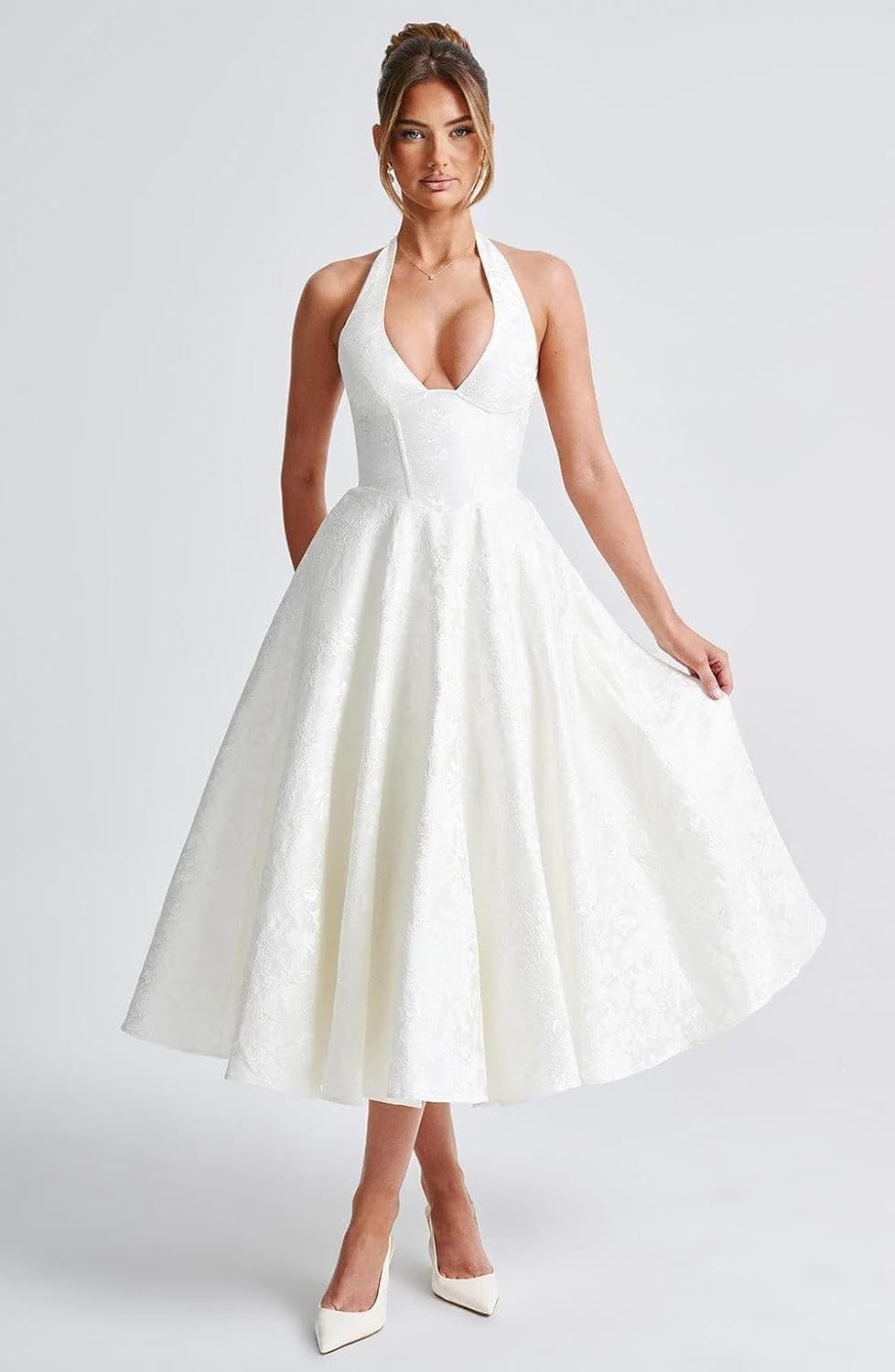 Bow Tea Length Prom Dress for Women Embroidery Satin Evening Party Gown A Line Corset Cocktail Dress