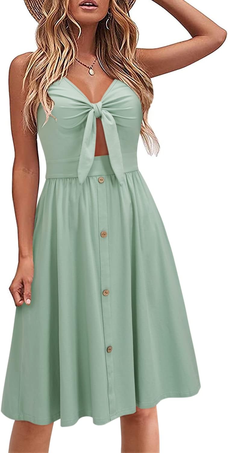 VOTEPRETTY Women's Summer Dresses Spring Sundresses Beach Clothes Outfit Vacation 2024 V Neck Casual Tropical Resort Hawaiian