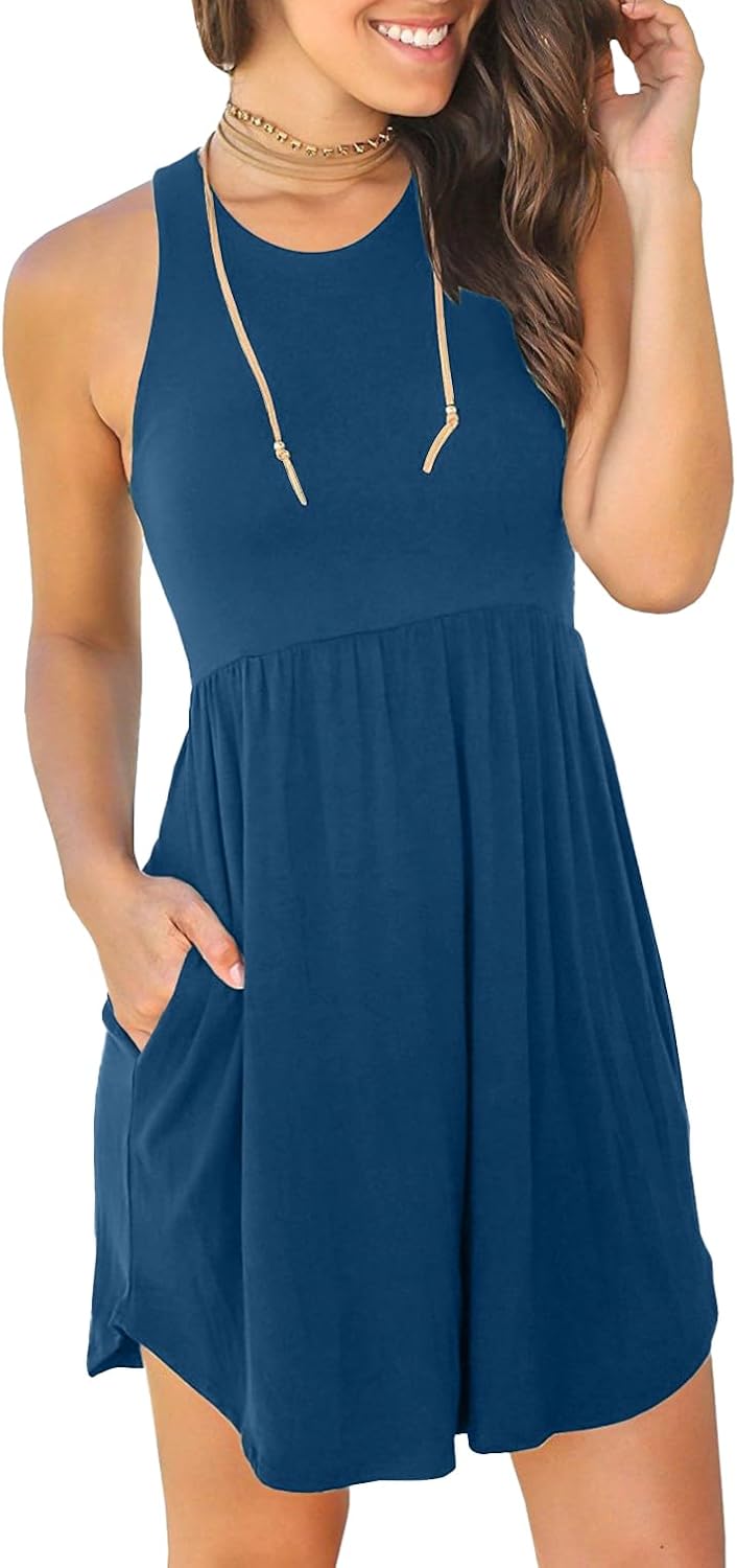 HiMONE Vacation Dresses for Women 2025 Summer Dress Women's Casual Sundresses Casual Beach Petite Sun Dress XS-2XL