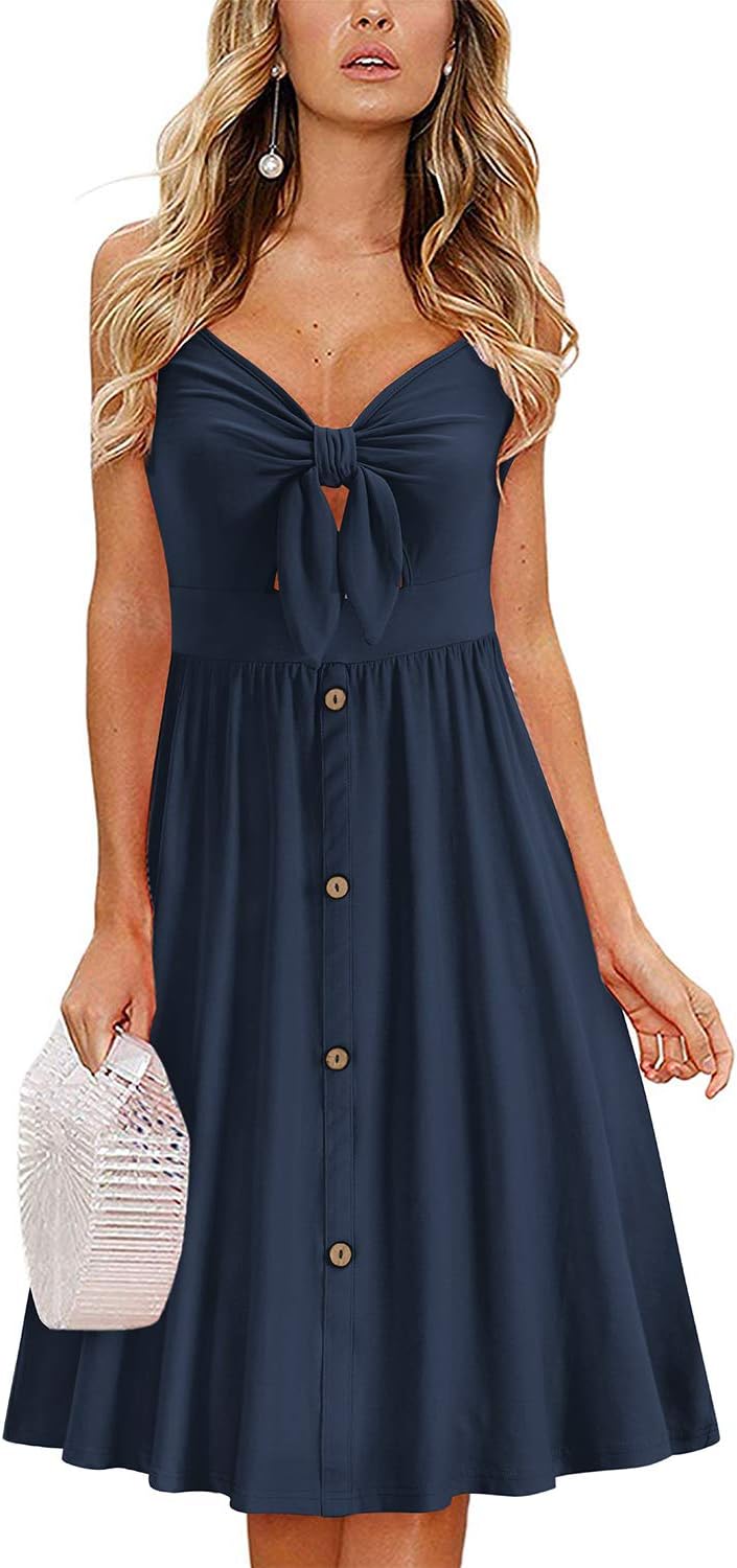 VOTEPRETTY Women's Summer Dresses Spring Sundresses Beach Clothes Outfit Vacation 2024 V Neck Casual Tropical Resort Hawaiian