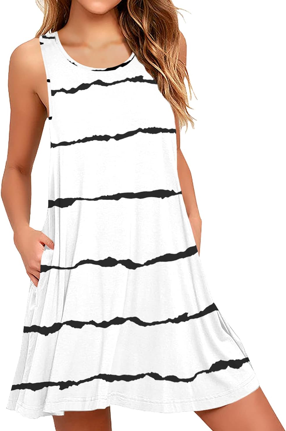 WEACZZY Women Summer Casual Swing T Shirt Dresses Beach Cover up Loose Dress