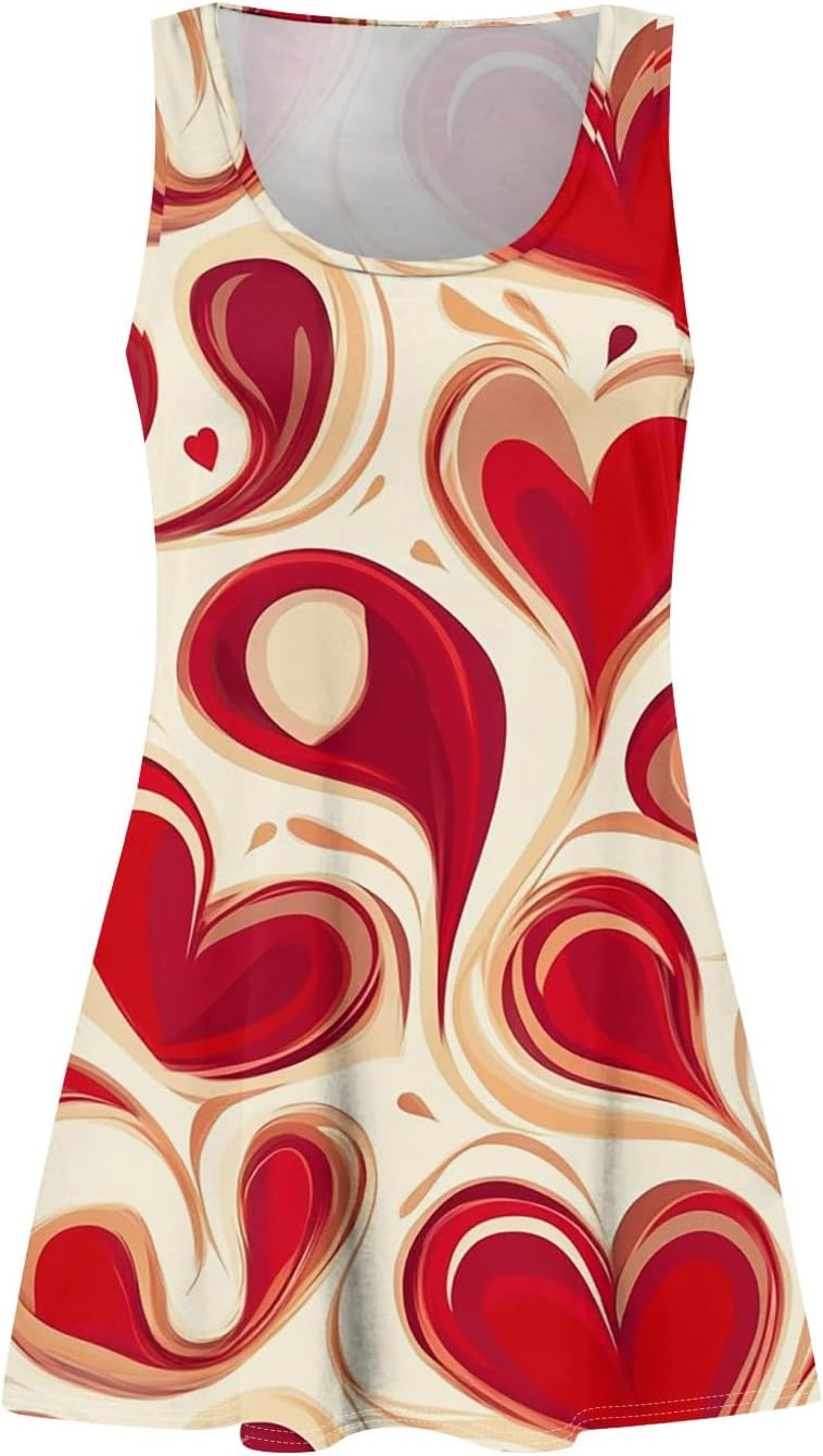 Women's Casual Sundress with Pockets Summer Boho Beach Dress,Holiday Hresses for Woment-Shirts Dress U Neck Loose Tank