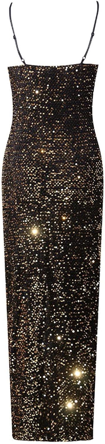 Spaghetti Straps Sequin Prom Dresses Long Mermaid Glitter Backless Evening Party Gowns Slit Wedding Guests Dresses