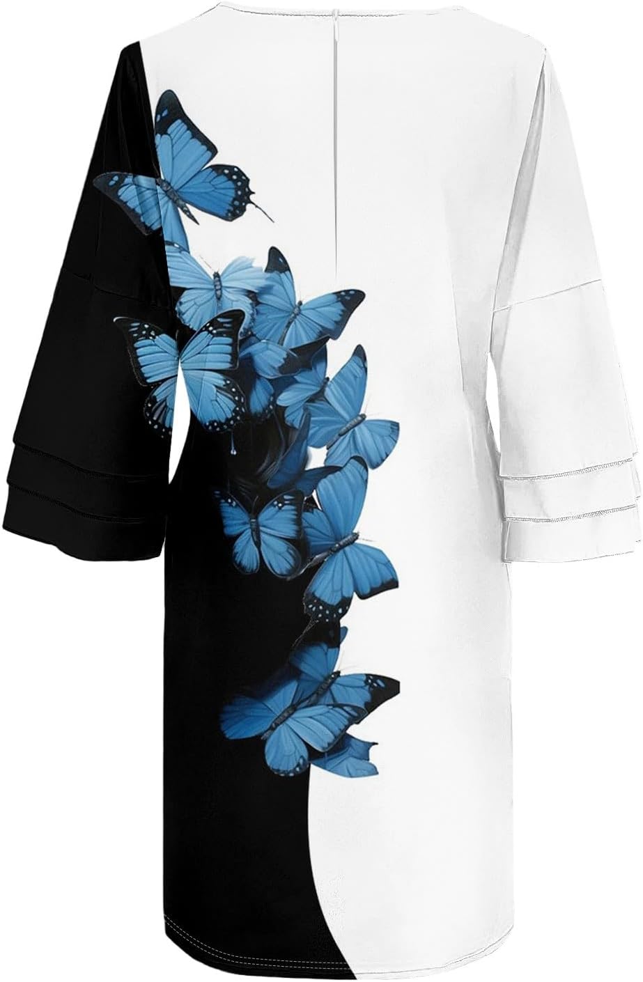 Beach Dresses for Women,2025 Summer Trendy Floral Print Boho Dress,Casual Loose V Neck Bell 3/4 Sleeve Mini Dress