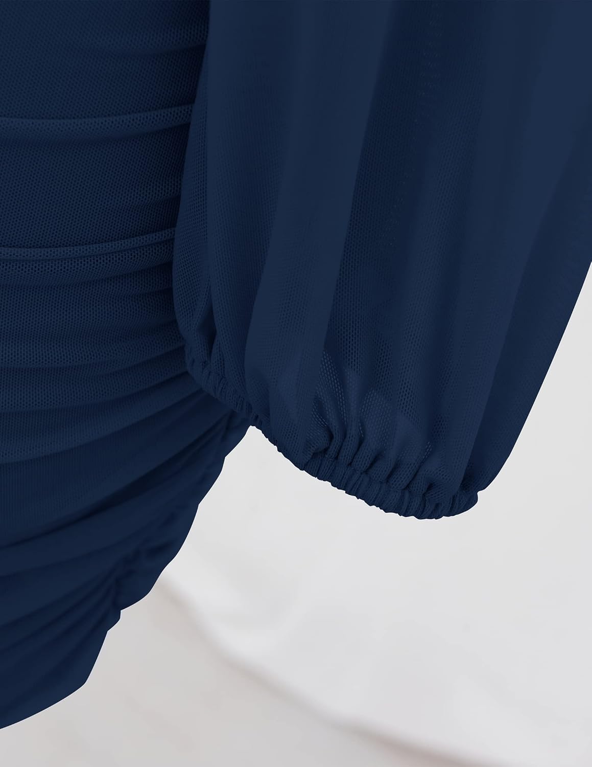 ZESICA Women's Sexy V Neck Ruched Bodycon Mini Dress Puff Long Sleeve Cocktail Wedding Party Short Dresses
