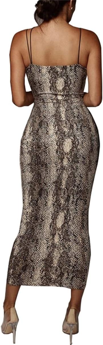 PRIMODA Women's Sexy Neon Asymmetrical Spaghetti Strap Dress Deep V-Neck Sleeveless Bodycon Midi Club Dress