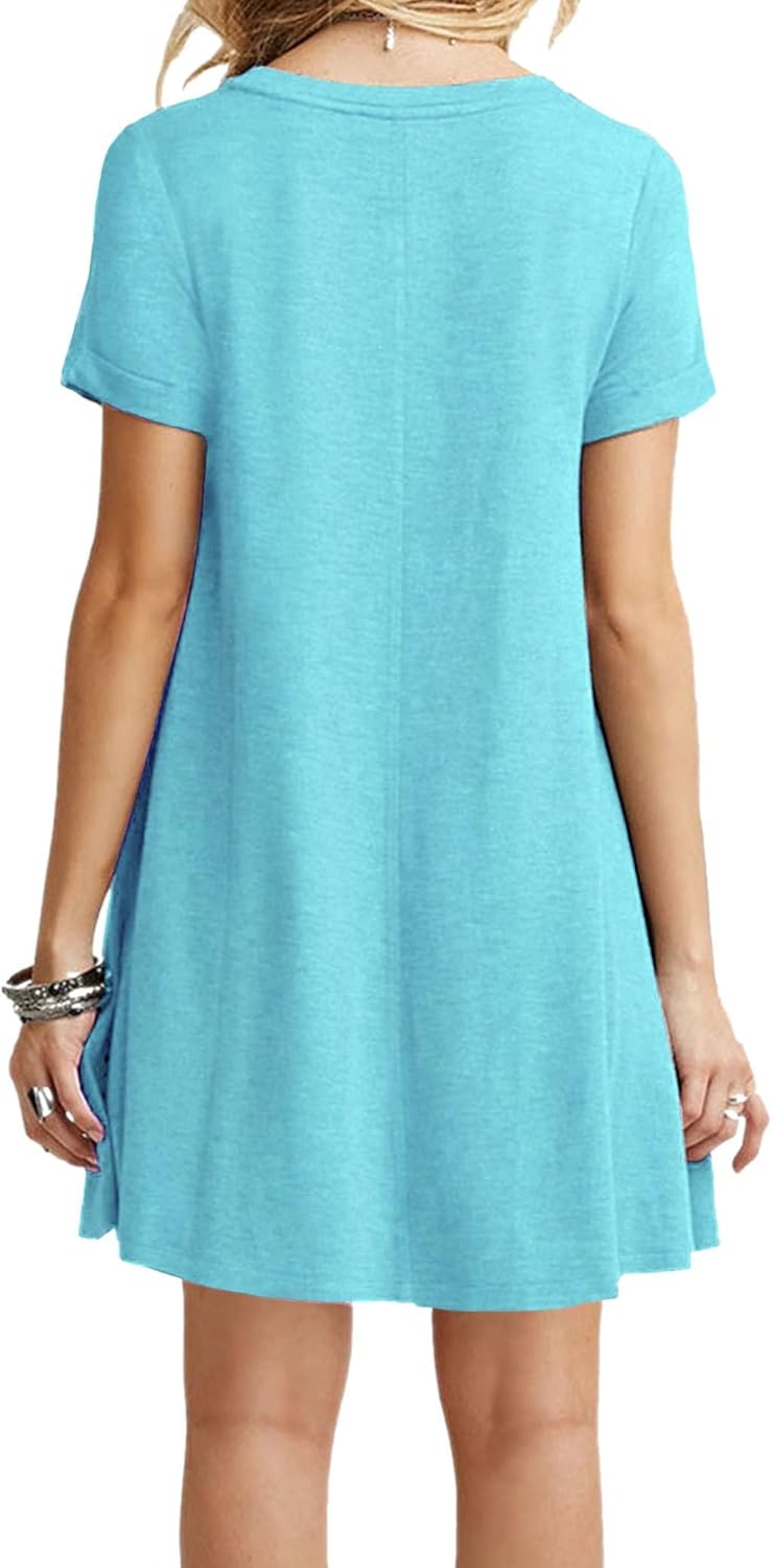 MOLERANI Women's Casual Plain Simple T-Shirt Loose Dress