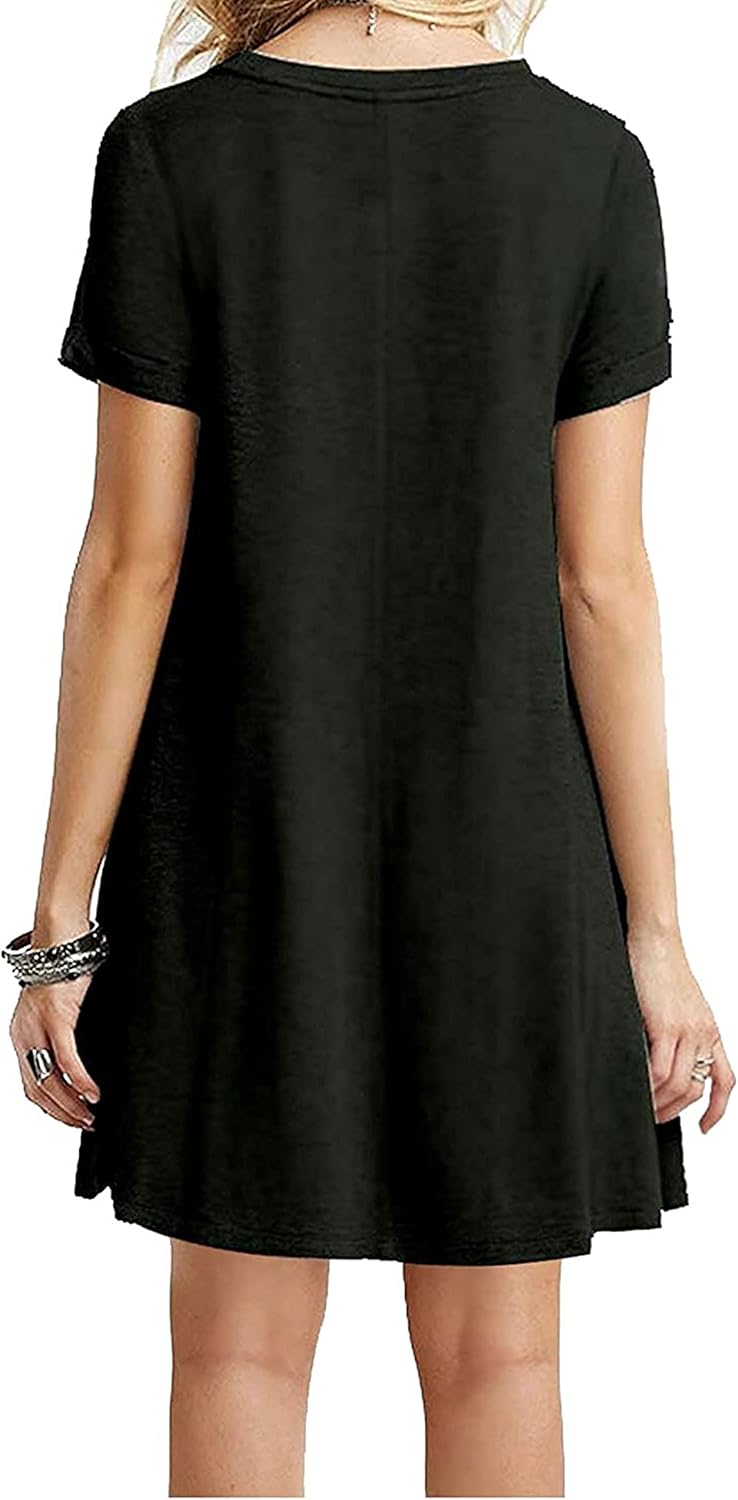 MOLERANI Women's Casual Plain Simple T-Shirt Loose Dress