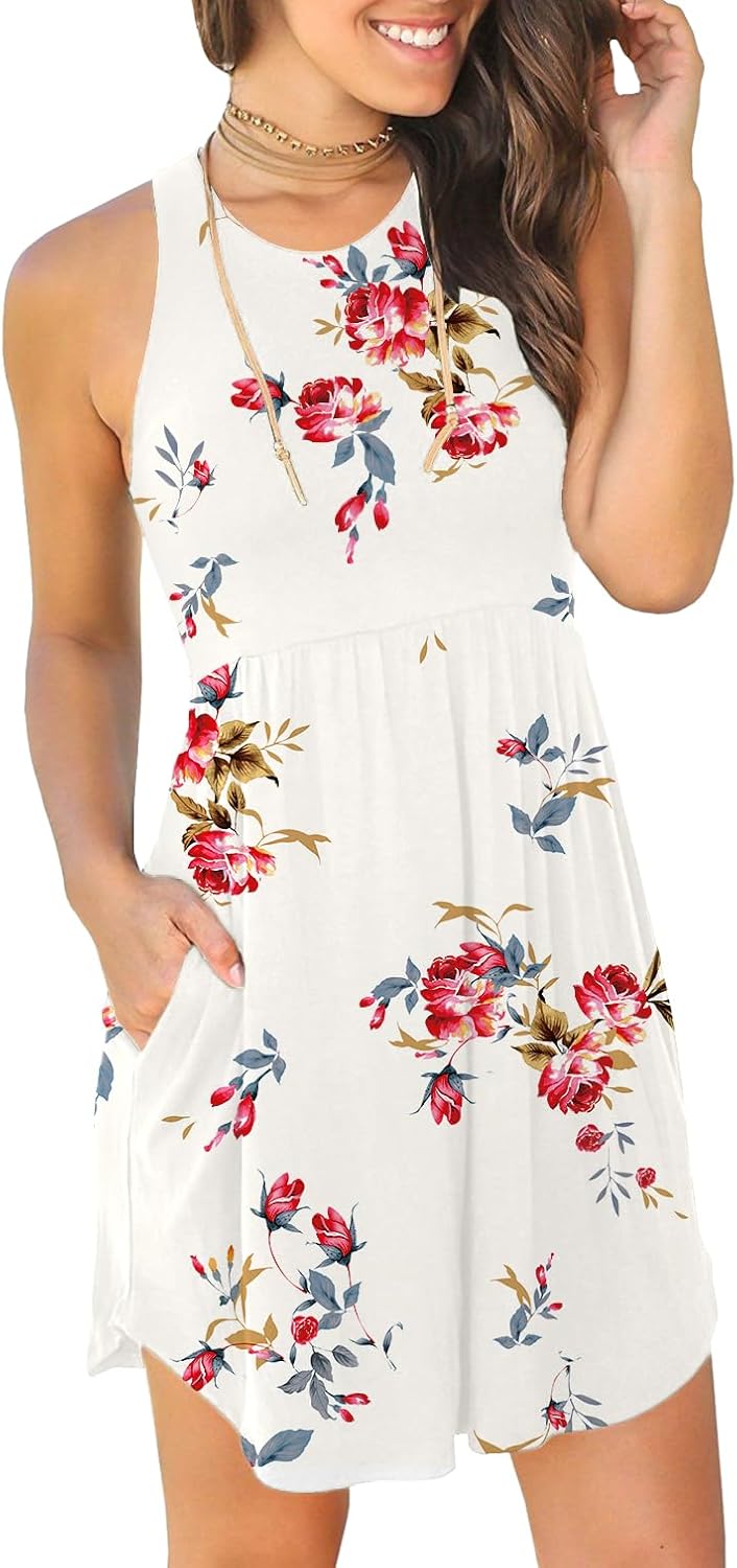 HiMONE Vacation Dresses for Women 2025 Summer Dress Women's Casual Sundresses Casual Beach Petite Sun Dress XS-2XL