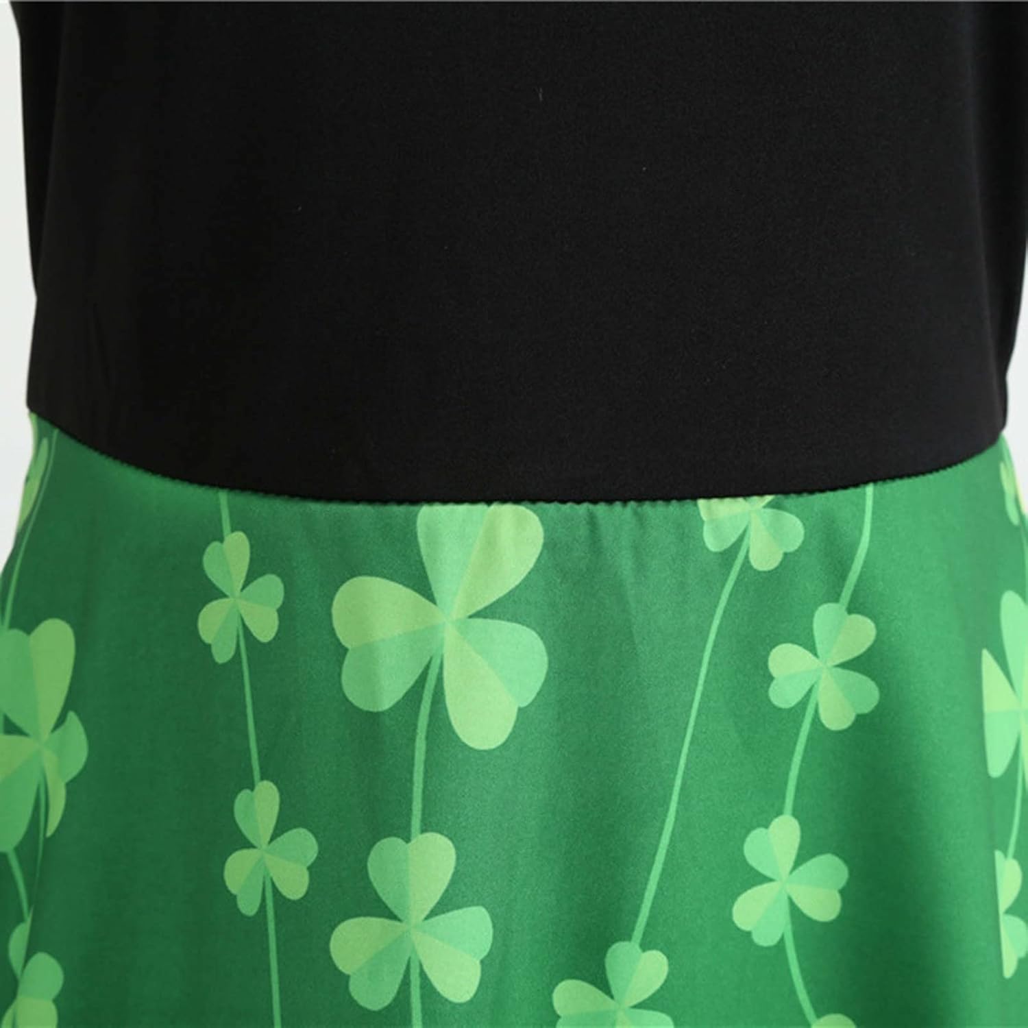 aihihe St Patricks Day Dress for Women A Line Pleated Hepburn Dress Lukcy Shamrock Print Irish Dress 2024 Vintage Dress
