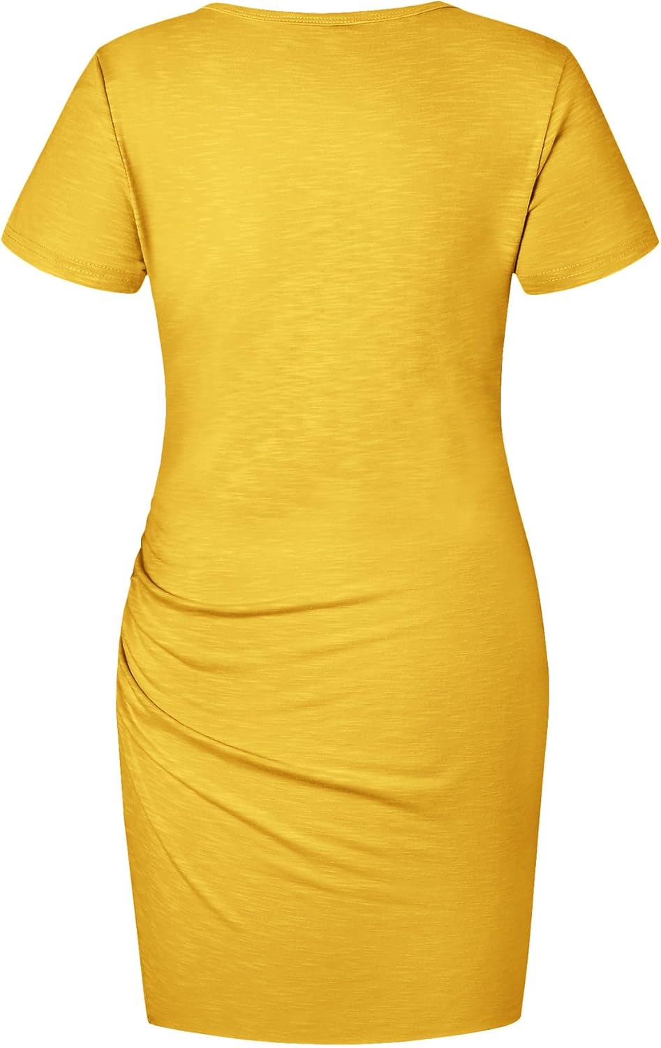 BTFBM Women's 2025 Summer Casual Beach Dresses Crew Neck Short Sleeve Wrap Party Club Mini Ruched Bodycon T Shirt Dress