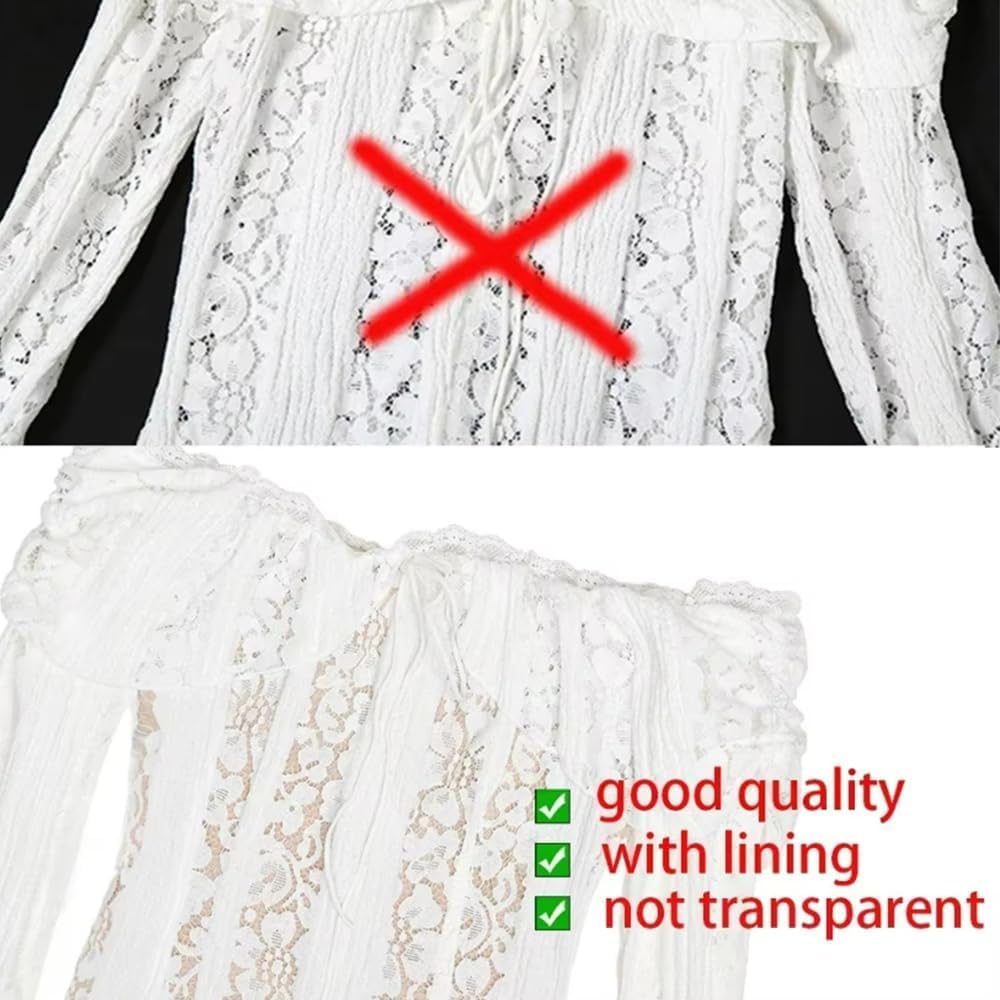 Autumn Elegant Off Shoulder Lace Maxi Dress White Women Long Sleeve Evening Party Dresses for Date Nights