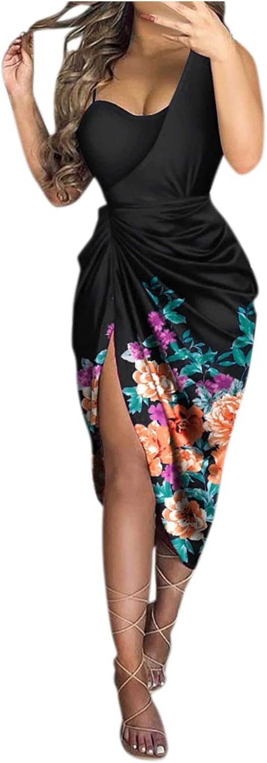 OIOLOYJM Prom Dresses 2025 Wedding Guest Dresses for Women Sexy Cocktail Formal Party One Shoulder Dresses for Women 2025