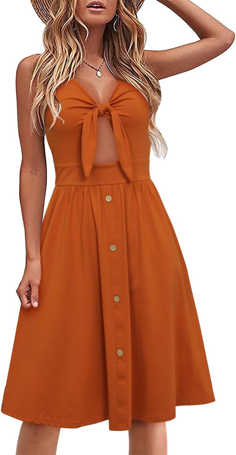 VOTEPRETTY Women's Summer Dresses Spring Sundresses Beach Clothes Outfit Vacation 2024 V Neck Casual Tropical Resort Hawaiian