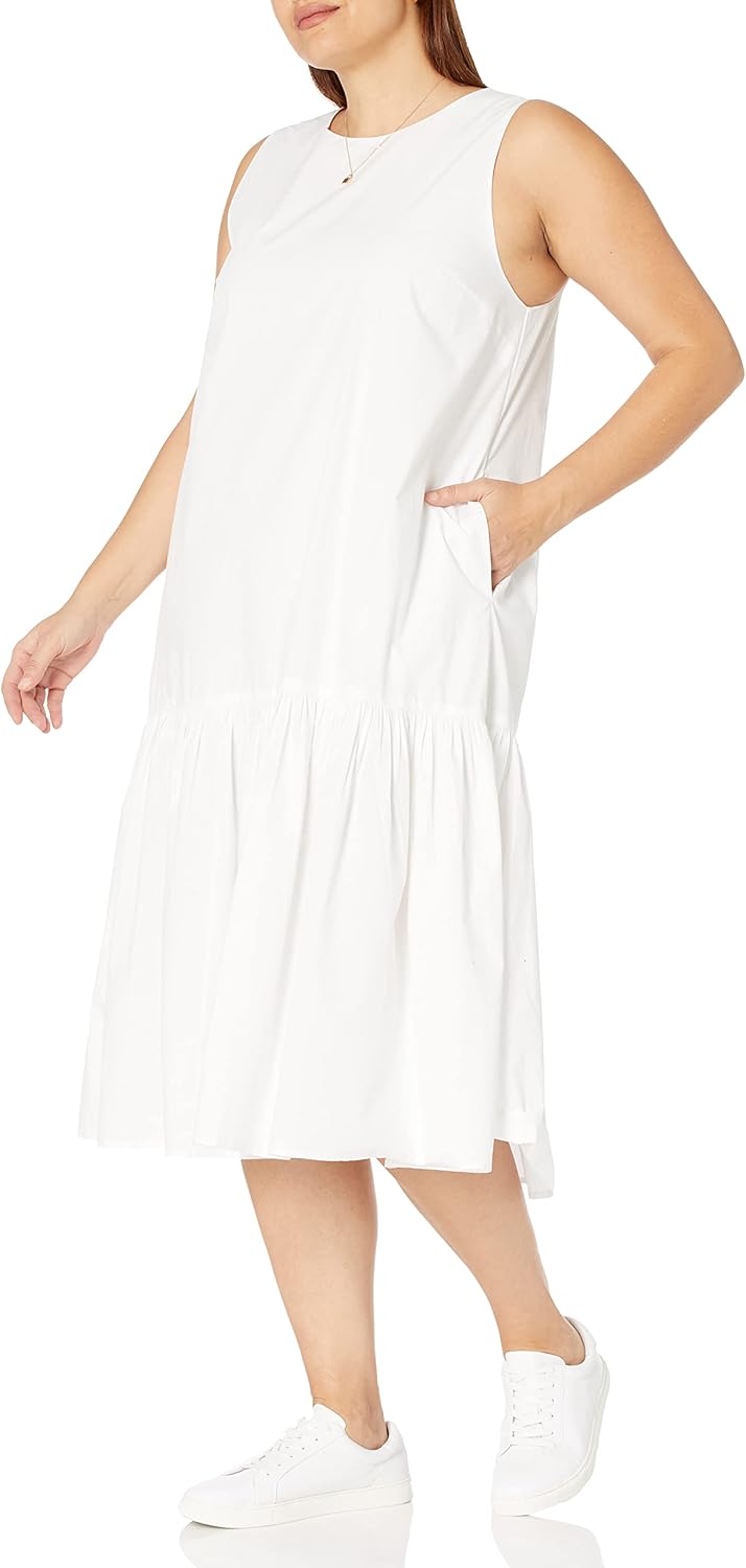 The Drop Women's Ilana Loose Sleeveless Wide-Hem Poplin Maxi Dress