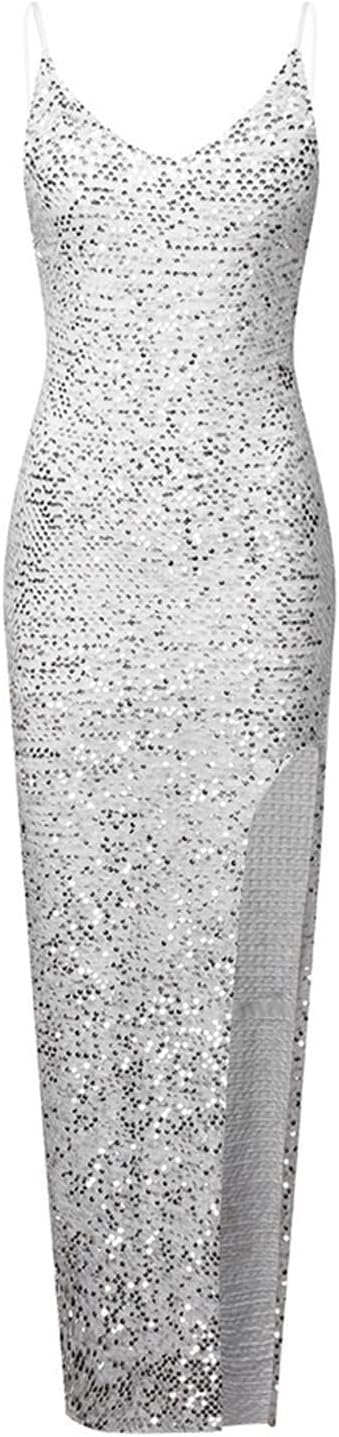 Spaghetti Straps Sequin Prom Dresses Long Mermaid Glitter Backless Evening Party Gowns Slit Wedding Guests Dresses