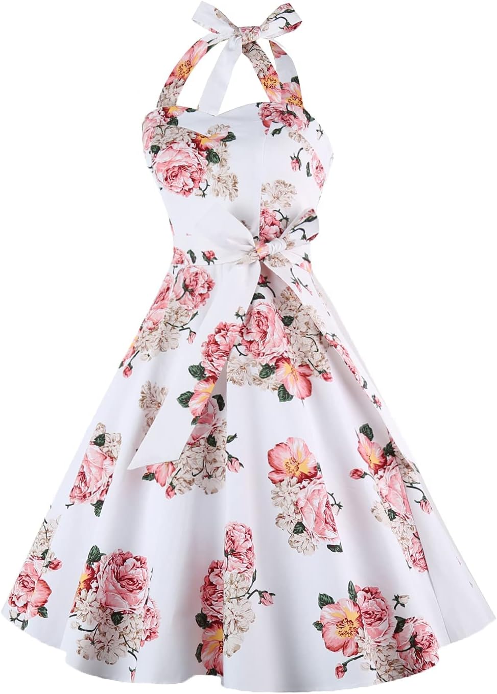 Topdress Women'sVintage Polka Audrey Dress 1950s Halter Retro Cocktail Dress