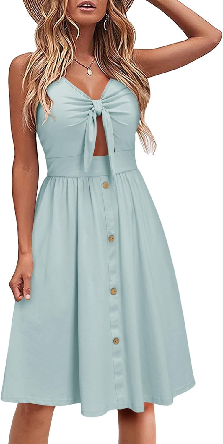 VOTEPRETTY Women's Summer Dresses Spring Sundresses Beach Clothes Outfit Vacation 2024 V Neck Casual Tropical Resort Hawaiian